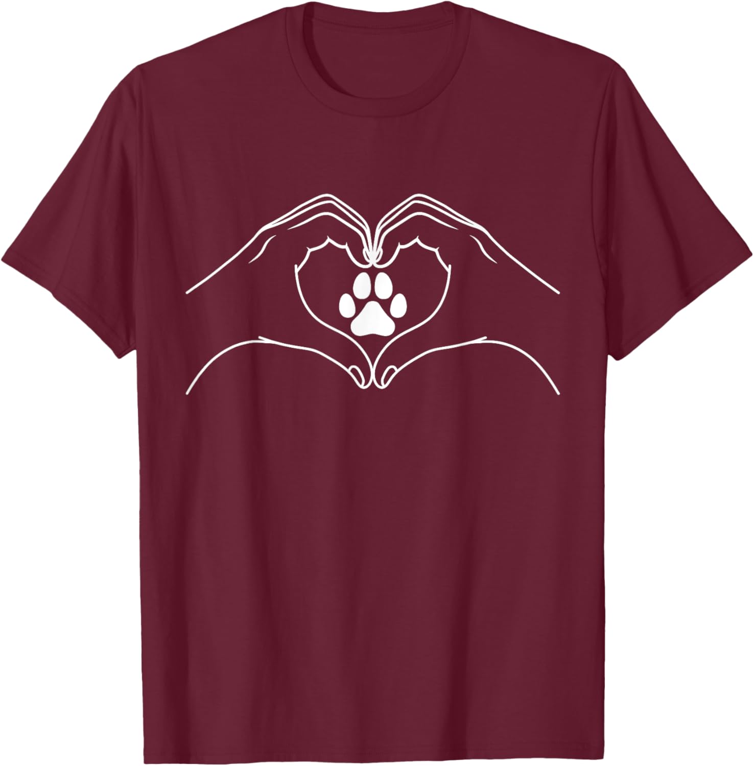 Cute Cat Dog Paw Print Heart T-Shirt for Pet Lovers and Friends - 7