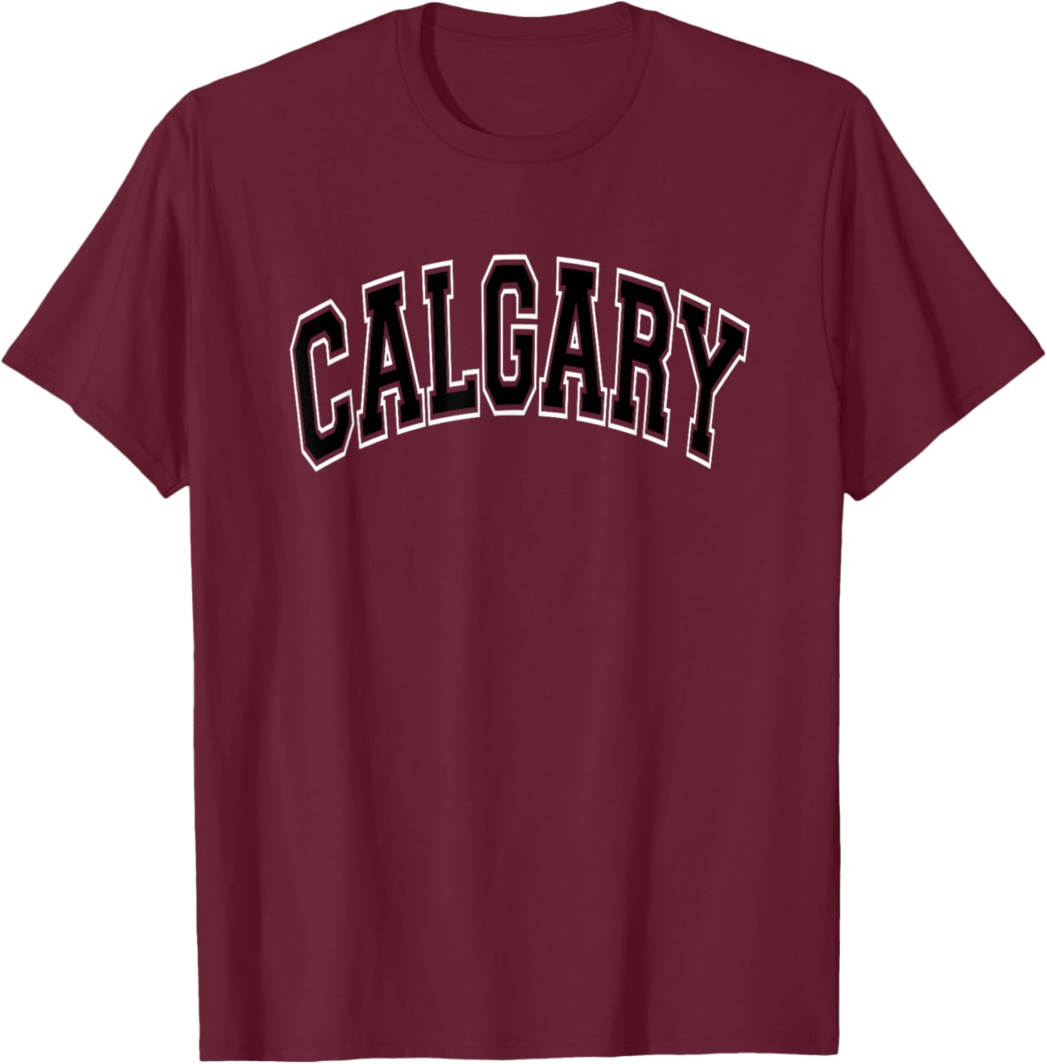 Calgary Arched Black Text T-Shirt Comfortable Casual Wear for Everyday Style - 1