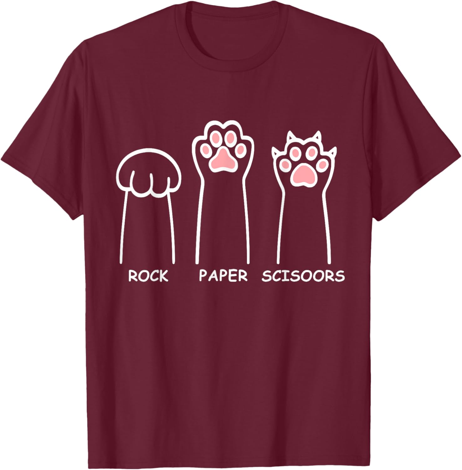 Funny Cat Paws Rock Paper Scissors T-Shirt for Men and Women - 17