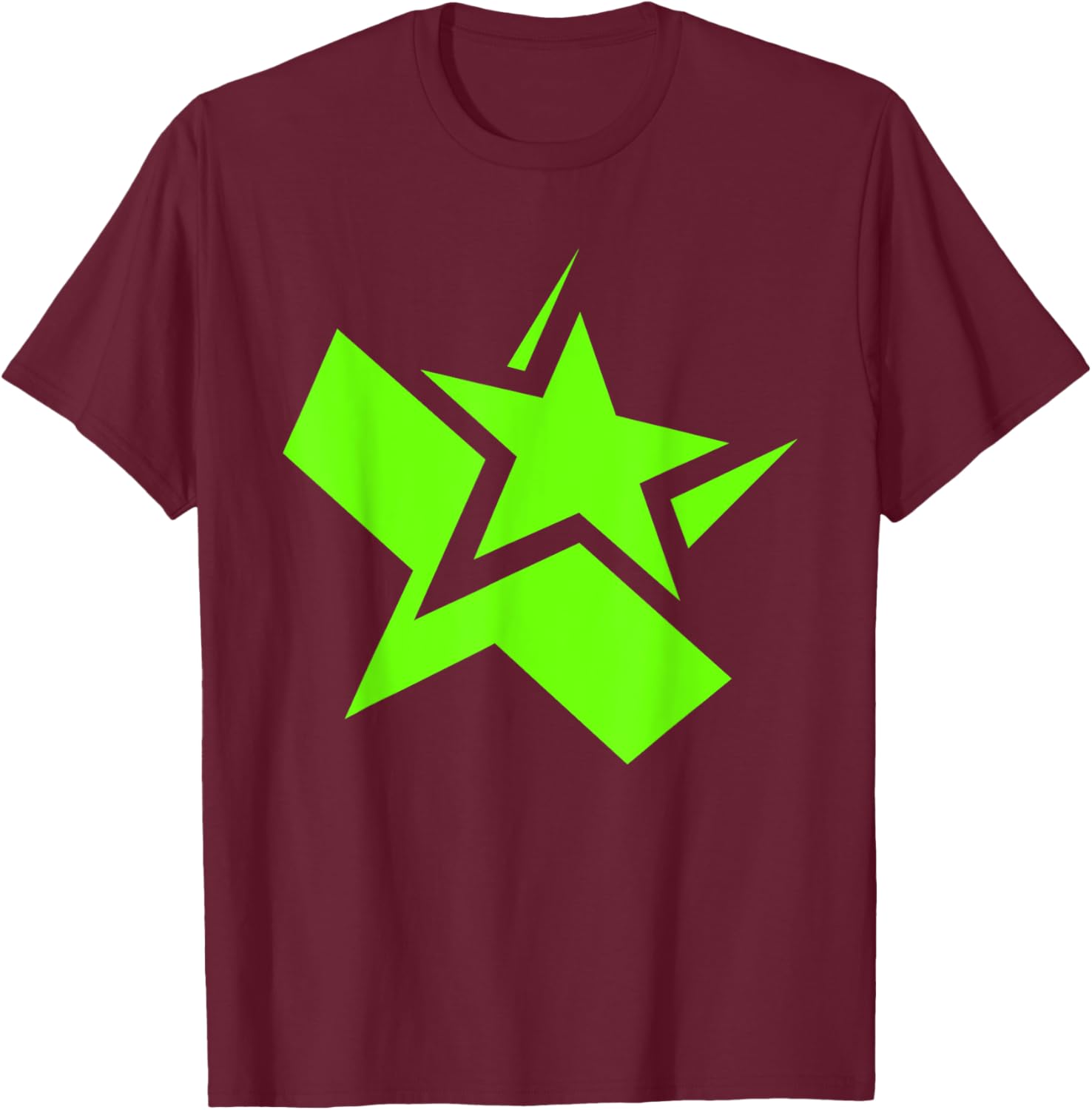 Green Chunky Star Graphic T-Shirt for Stylish Casual Wear - 10