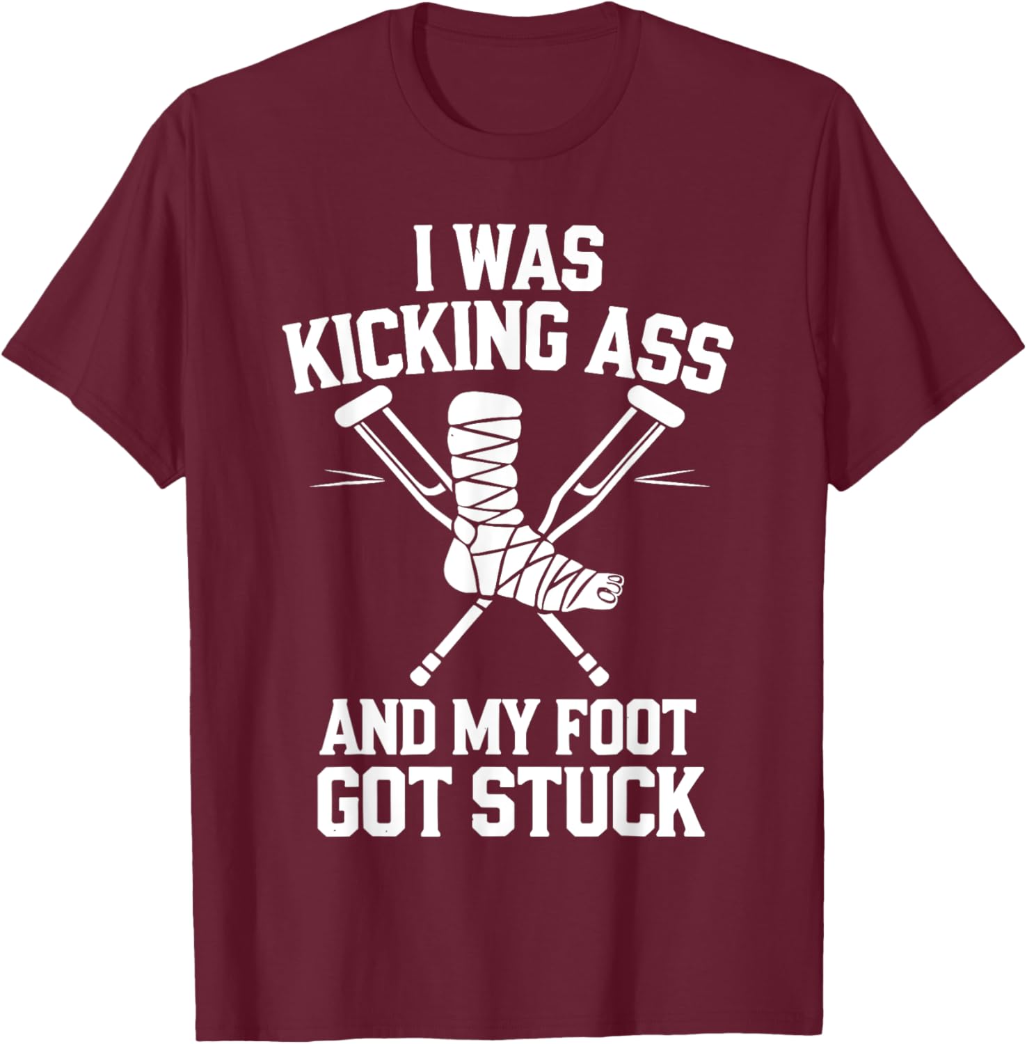 Funny Broken Leg Art T-Shirt for Men, Women, and Kids Surgery Recovery - 1