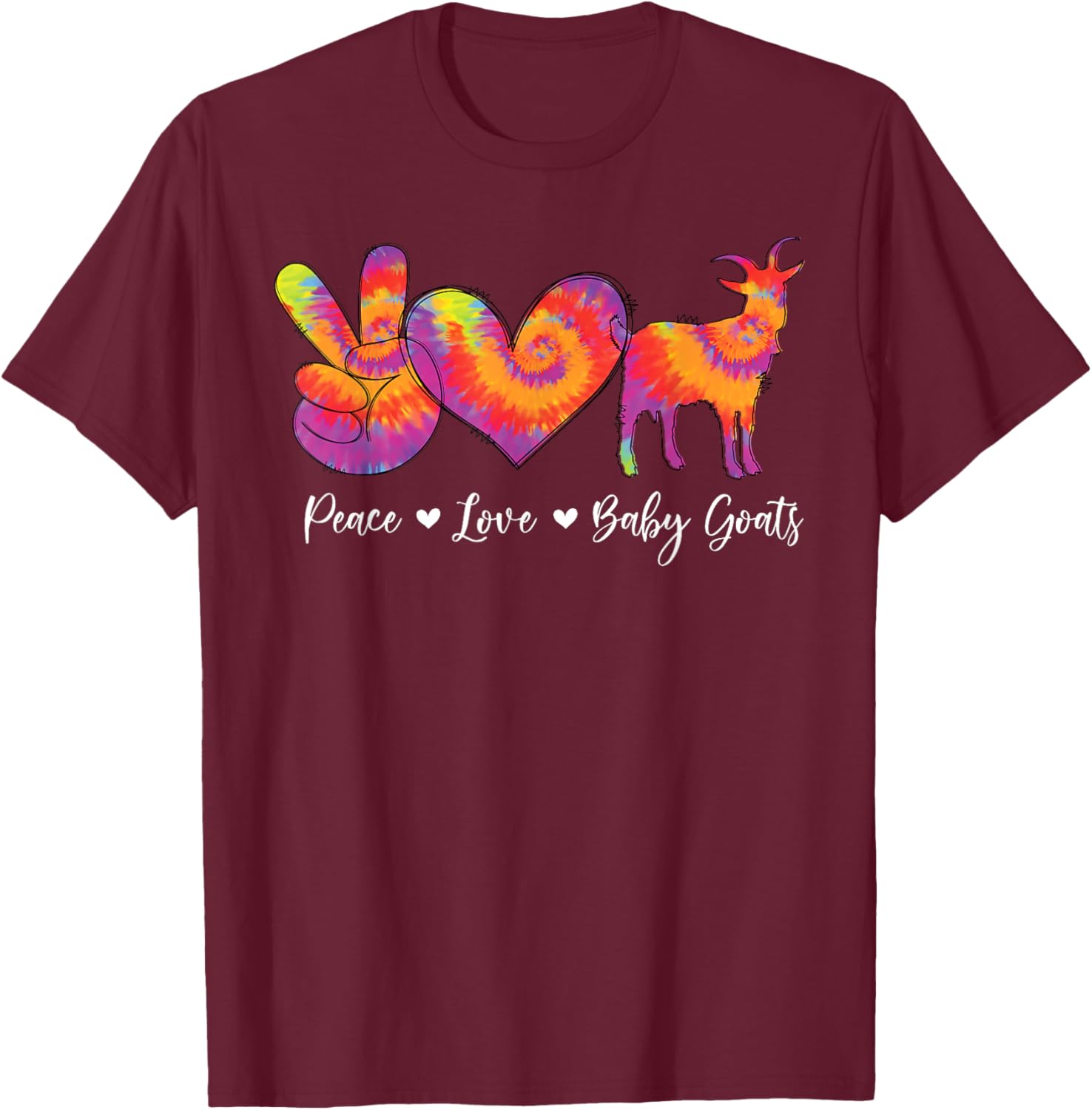 Cute Goat Lover Tie Dye Baby Goats T-Shirt for Farmers and Animal Lovers - 9