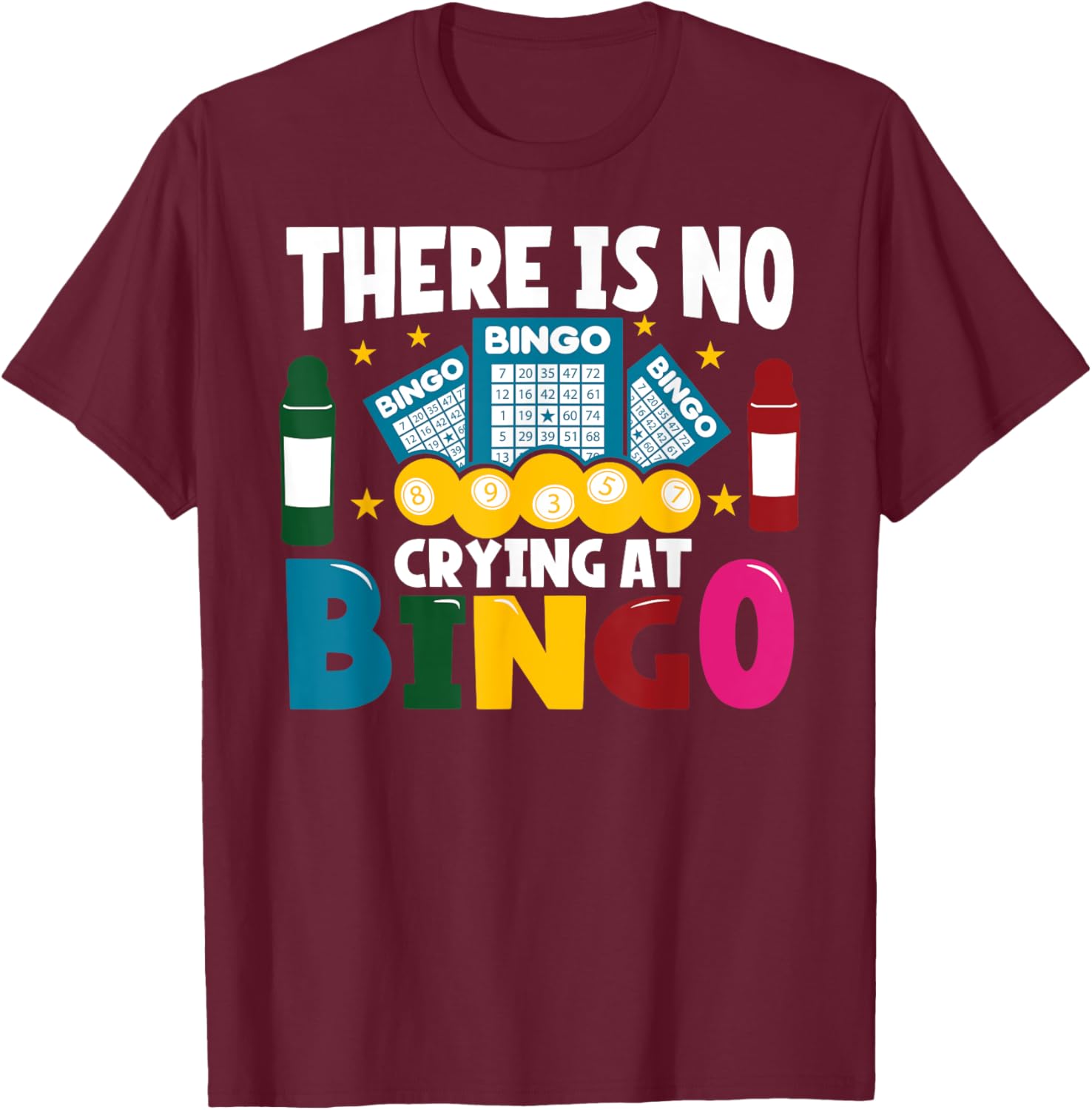 Funny Bingo Player T-Shirt No Crying at Bingo Casual Tee for Gamers - 4