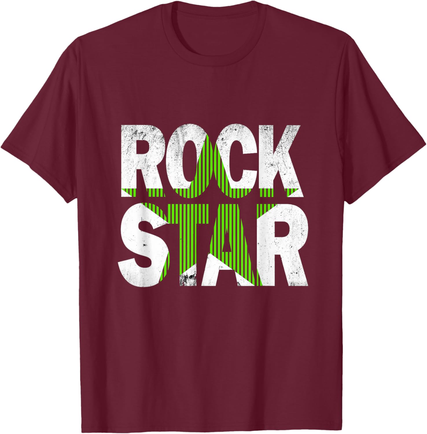 Green Rock Star Distressed Graphic T-Shirt for Trendy Casual Wear - 20