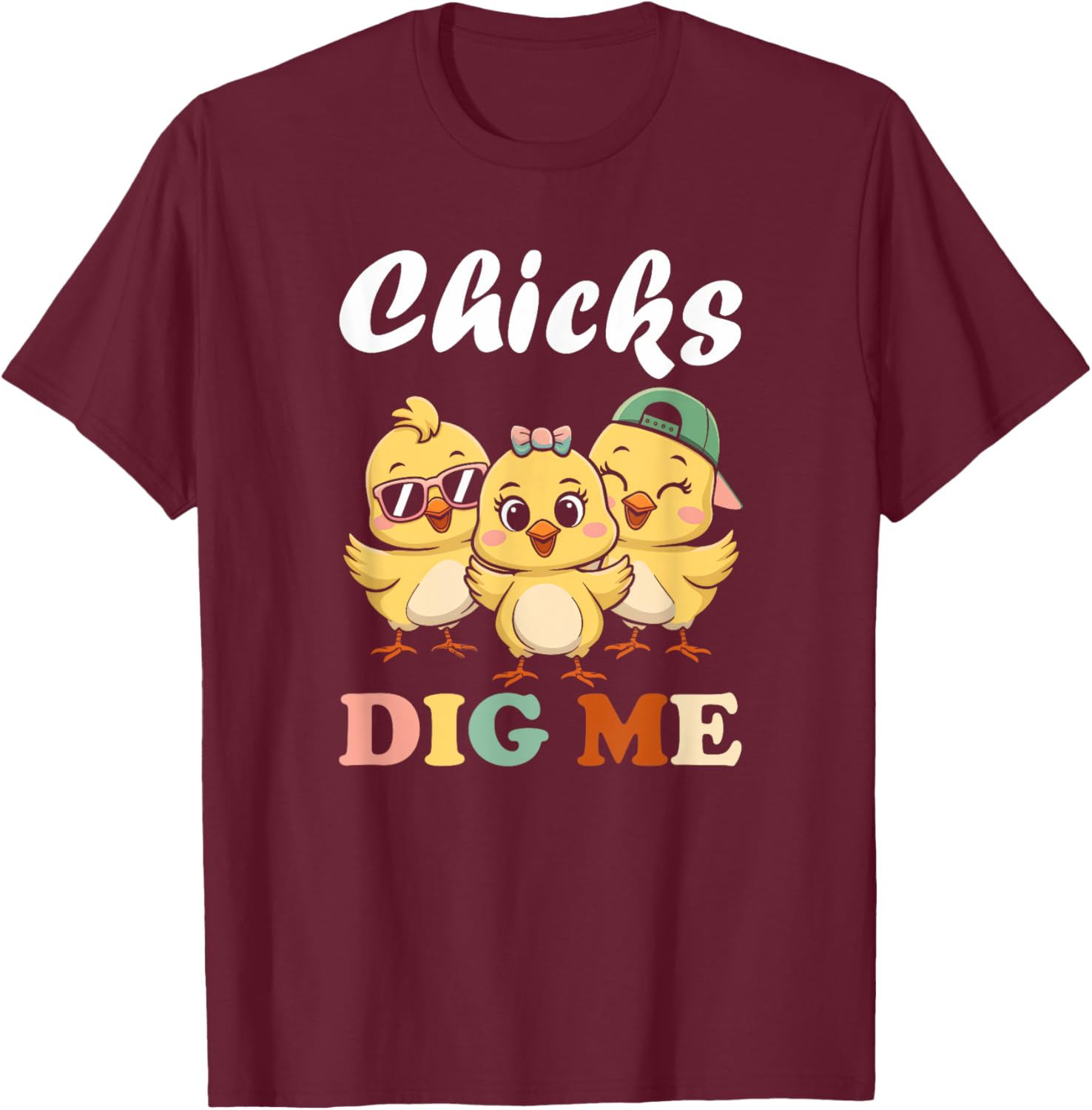Chicks Dig Me Funny Easter T-Shirt for Toddler Boys and Men - 7