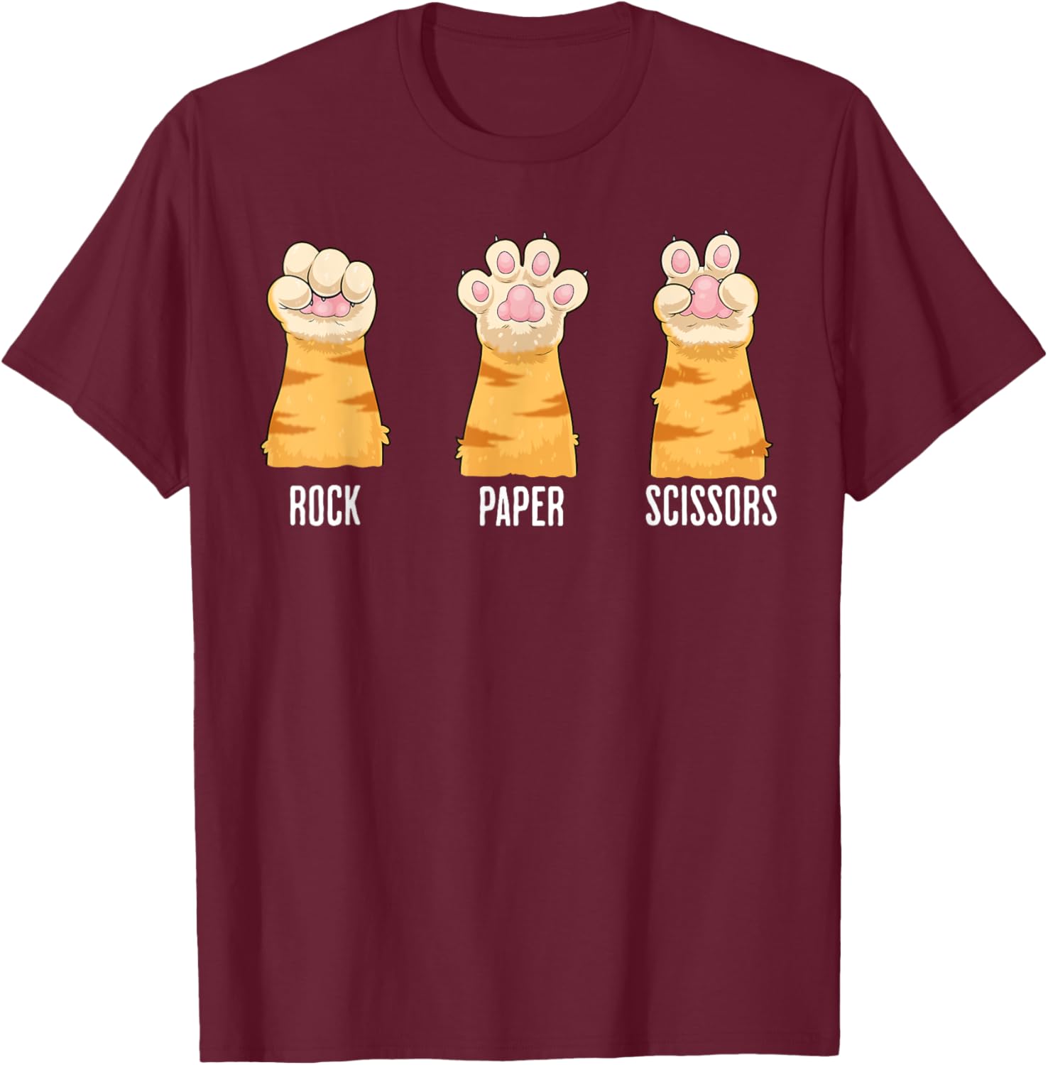 Funny Cat Paws Rock Paper Scissors T-Shirt for Kids and Adults - 14