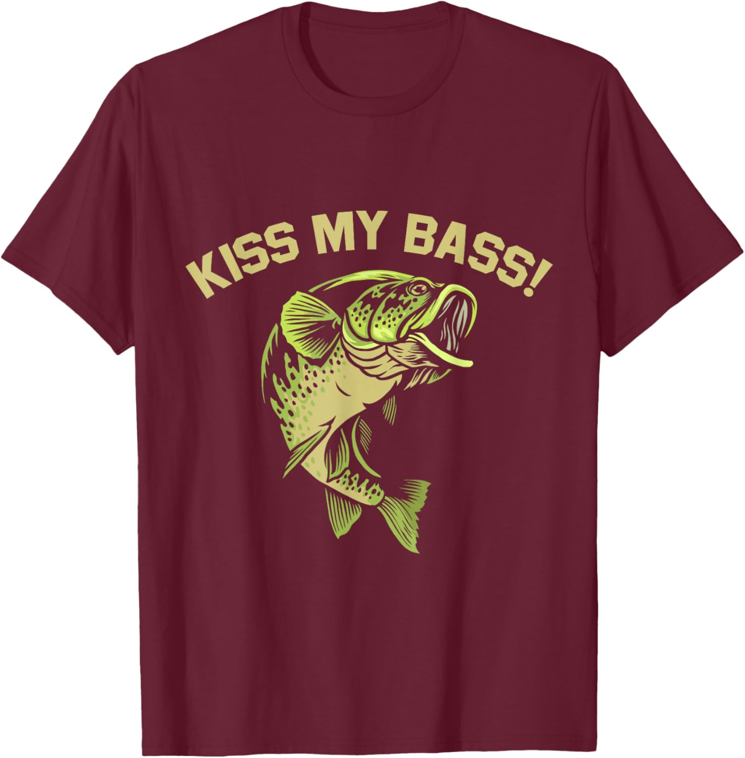 Funny Bass Fishing Lover T-Shirt - Kiss My Fish Fisherman Gift - 2