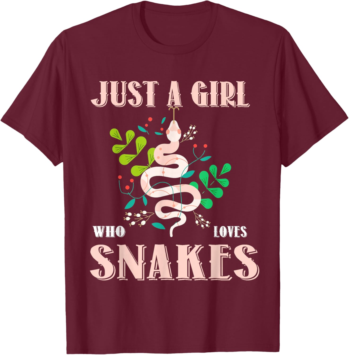 Cute Just a Girl Who Loves Snakes T-Shirt for Reptile Lovers - 7