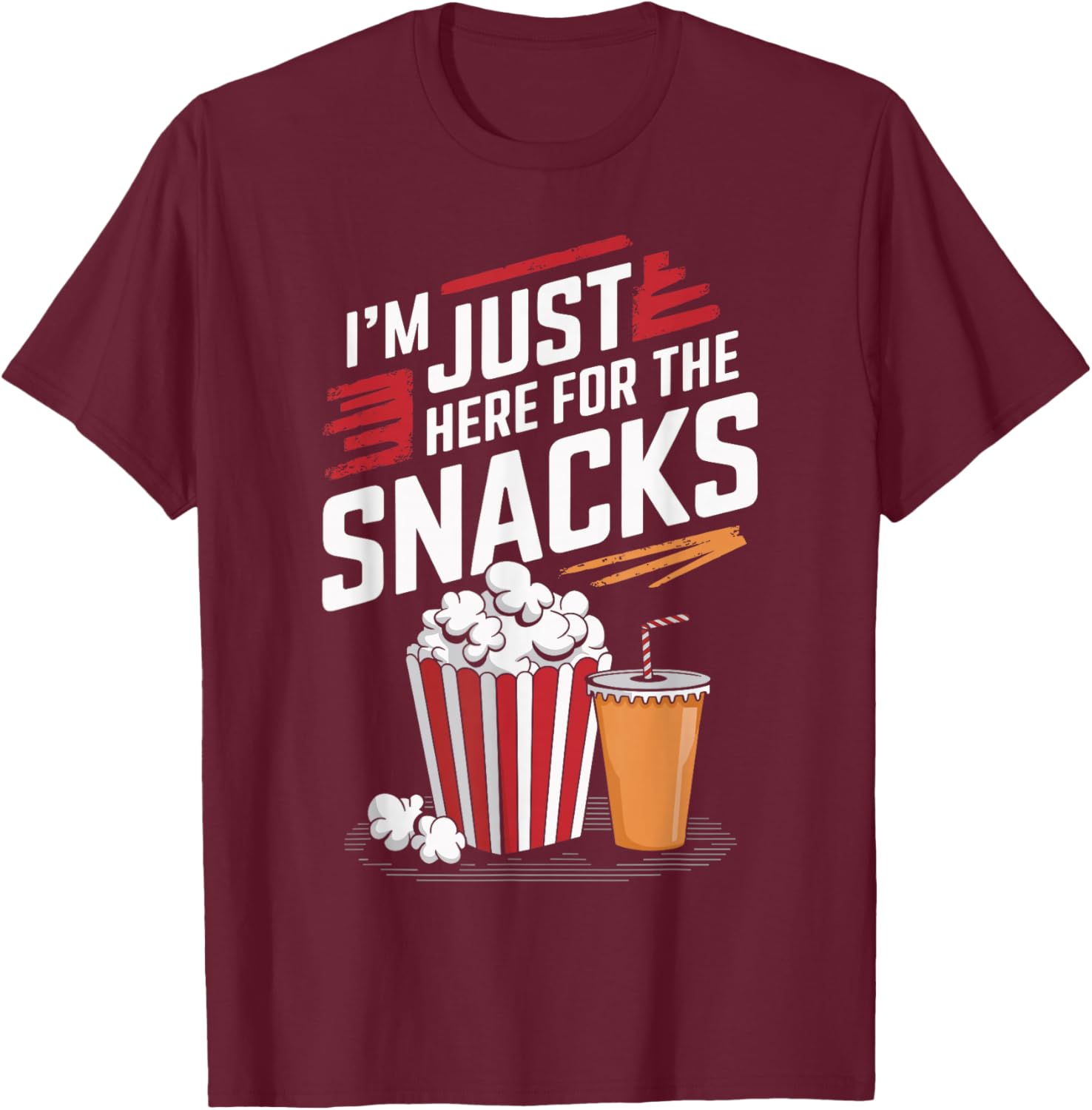 Funny Food Lover T-Shirt I'm Just Here For The Snacks Gift for Foodies - 3