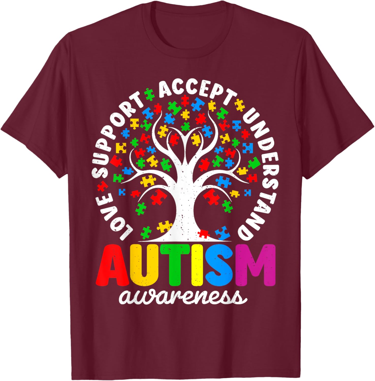 Funny Tree of Life Autism Awareness T-Shirt for Supporters - 1