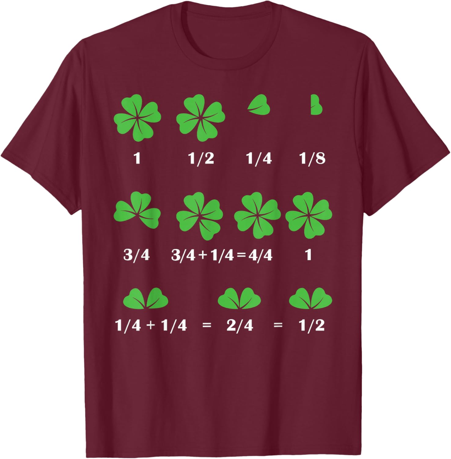 Funny Shamrock Fraction T-Shirt for St Patrick's Day Fun for Kids - 9