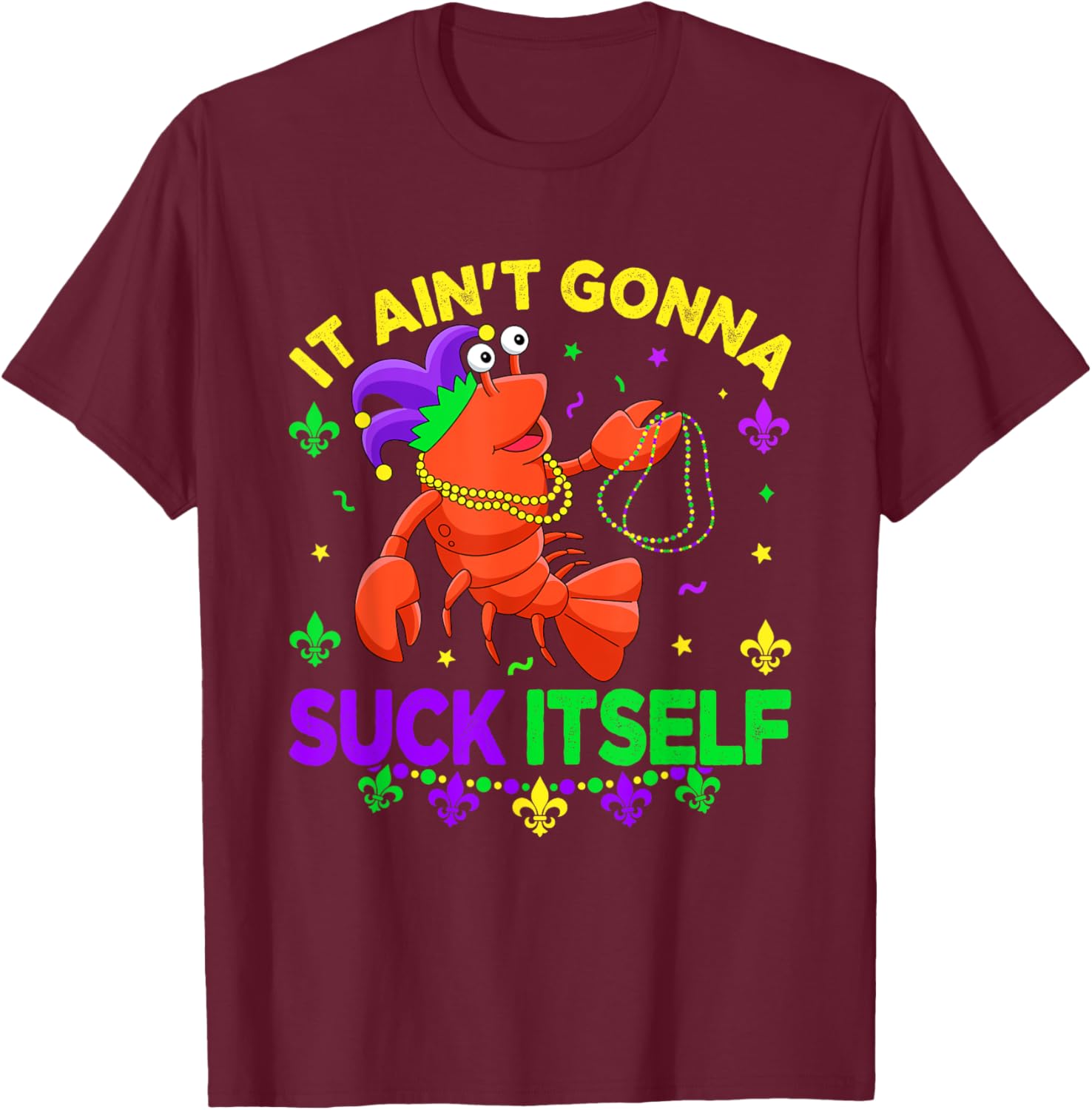 Fun Crawfish Jester Beads Mardi Gras T-Shirt for Festive Celebrations - 11