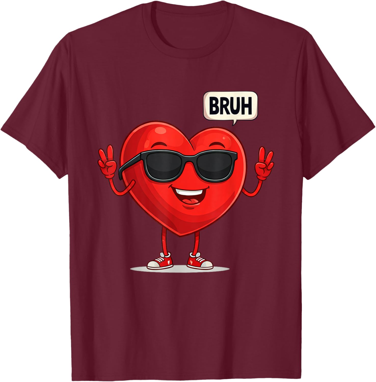 BRUH Valentine's Day Heart Humor Meme Graphic T-Shirt for Men and Women - 14
