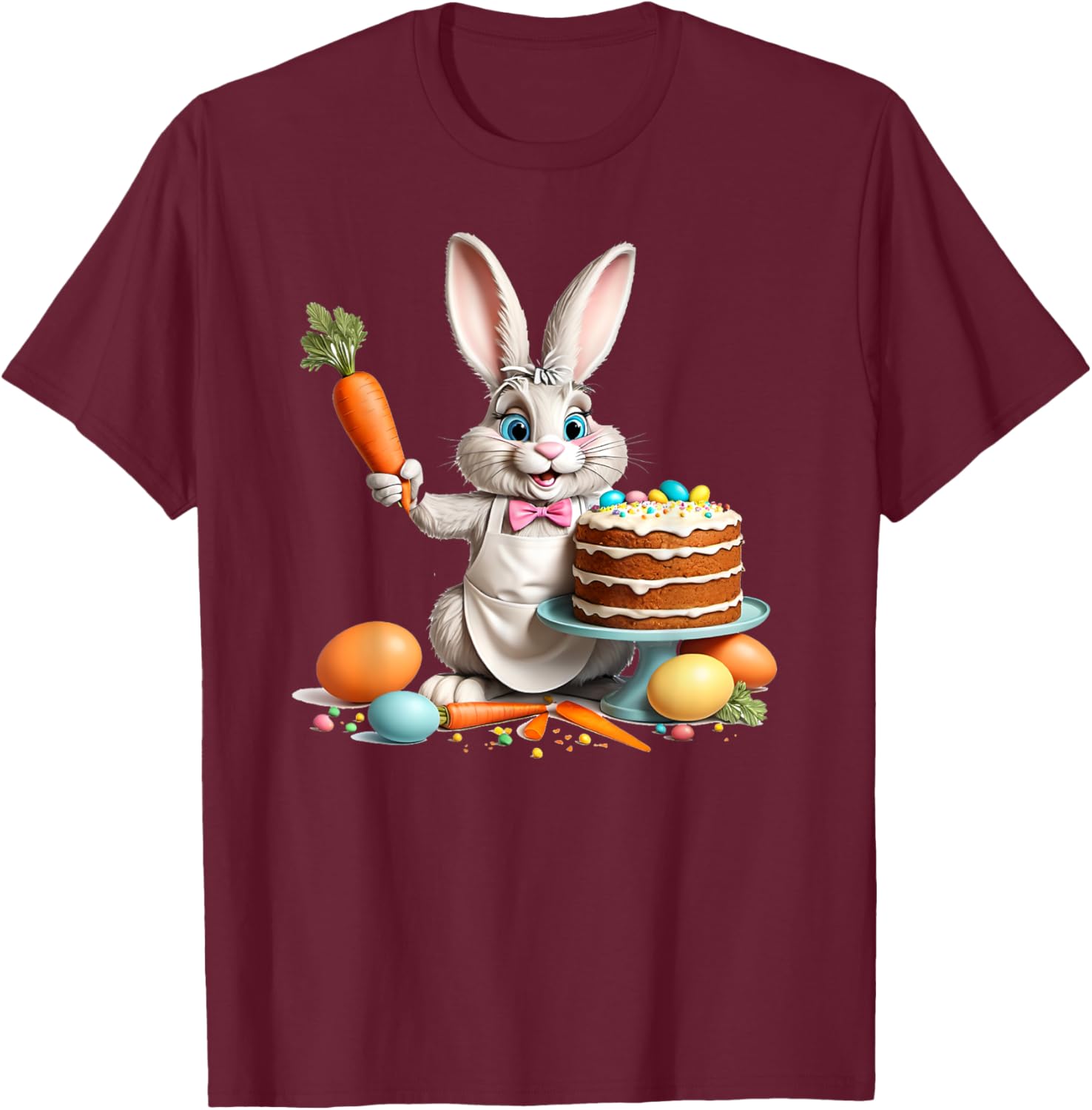 Easter Bunny Baking Carrot Cake T-Shirt for Fun Holiday Celebrations - 9