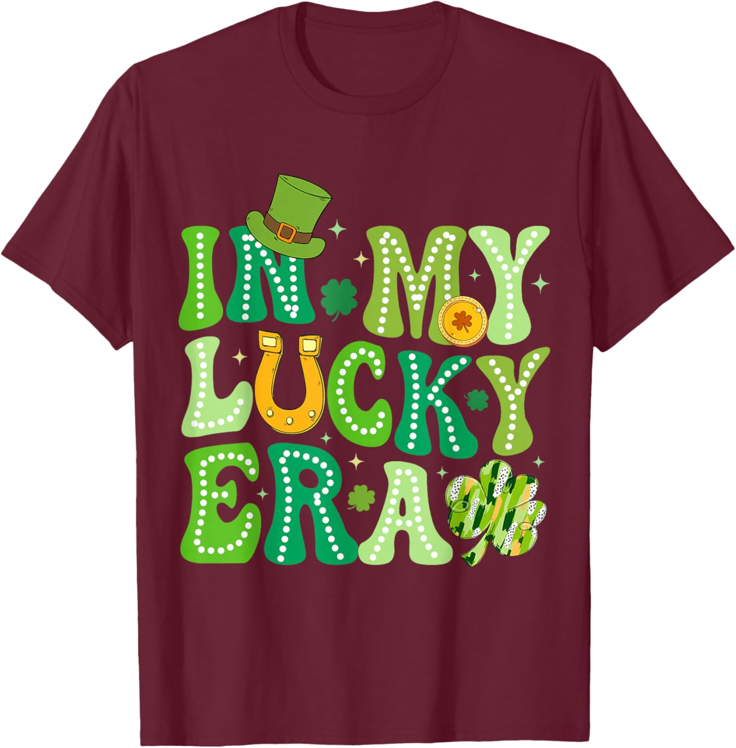 Groovy St Patricks Day Shamrock Lucky Charm T-Shirt for Fun Celebrations - 1