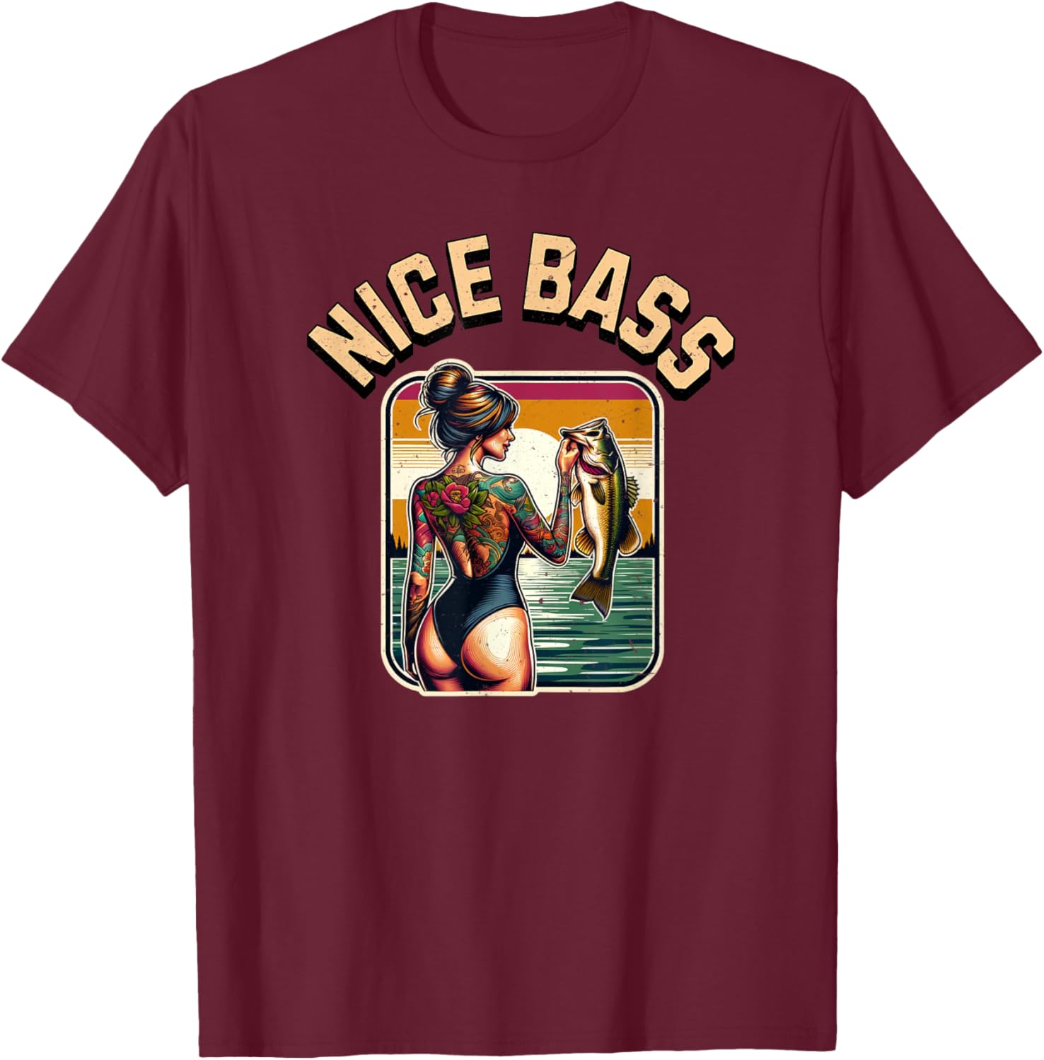 Cute Bass Fishing Woman in Bikini T-Shirt for Outdoor Enthusiasts - 6