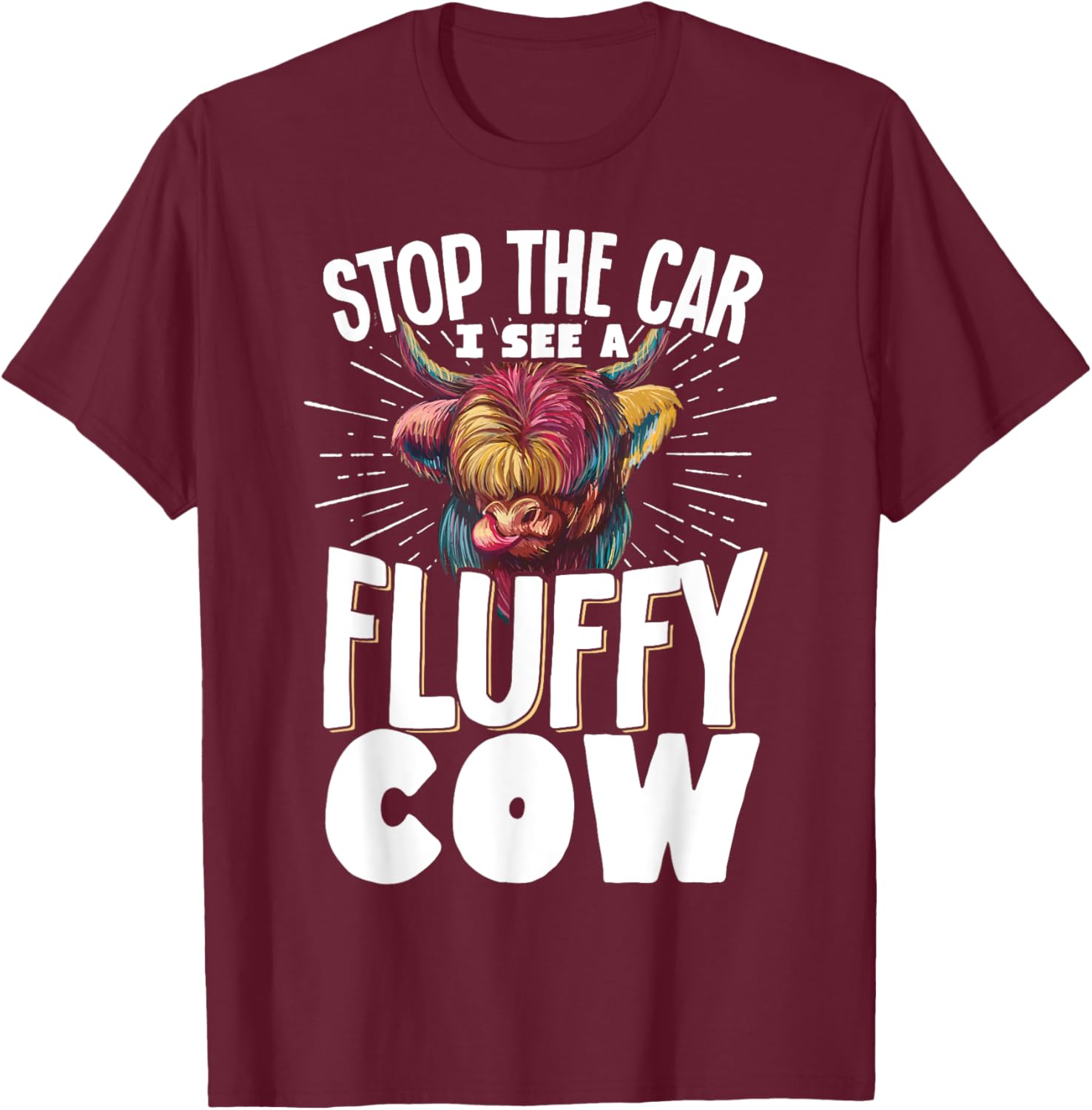 Fluffy Cow T-Shirt for Animal Lovers - Stop the Car Fun Tee - 11