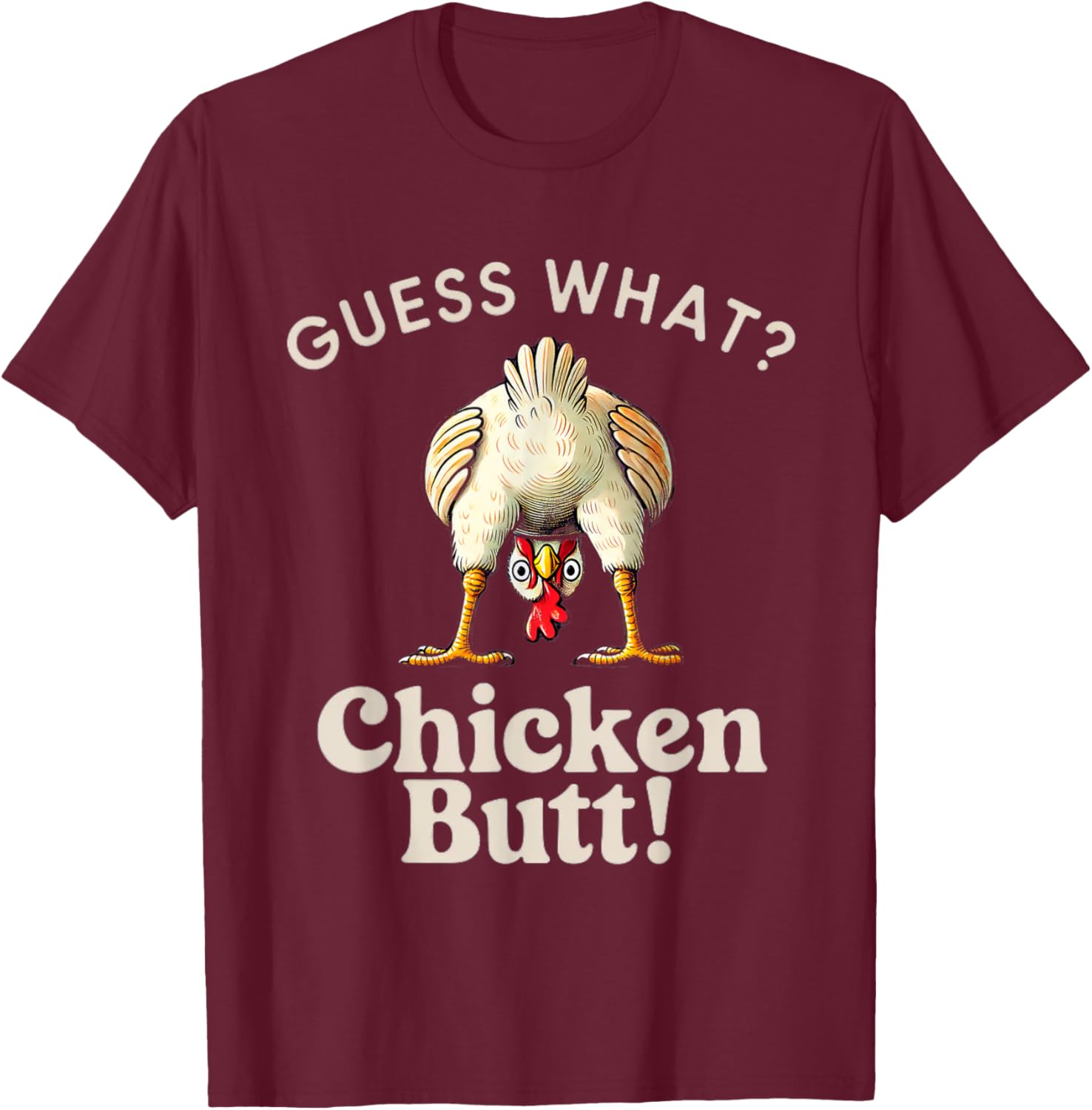 Funny Guess What Chicken Butt T-Shirt for Chicken Lovers and Kids - 17