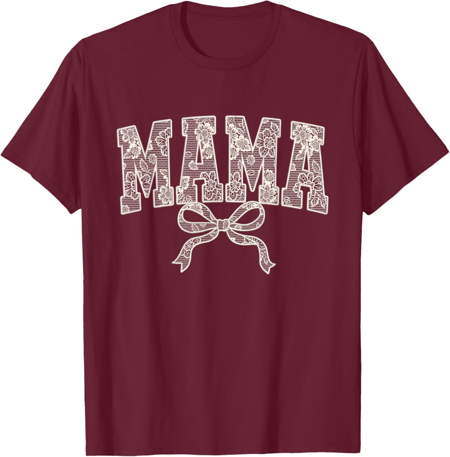 Cute Mama Lace Print Embroidery T-Shirt for Moms 2025 Fashion Women - 6