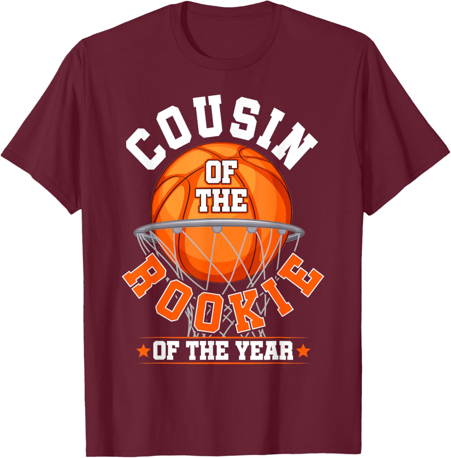 Cousin of Rookie 1st Birthday Basketball Family Matching T-Shirt - 6