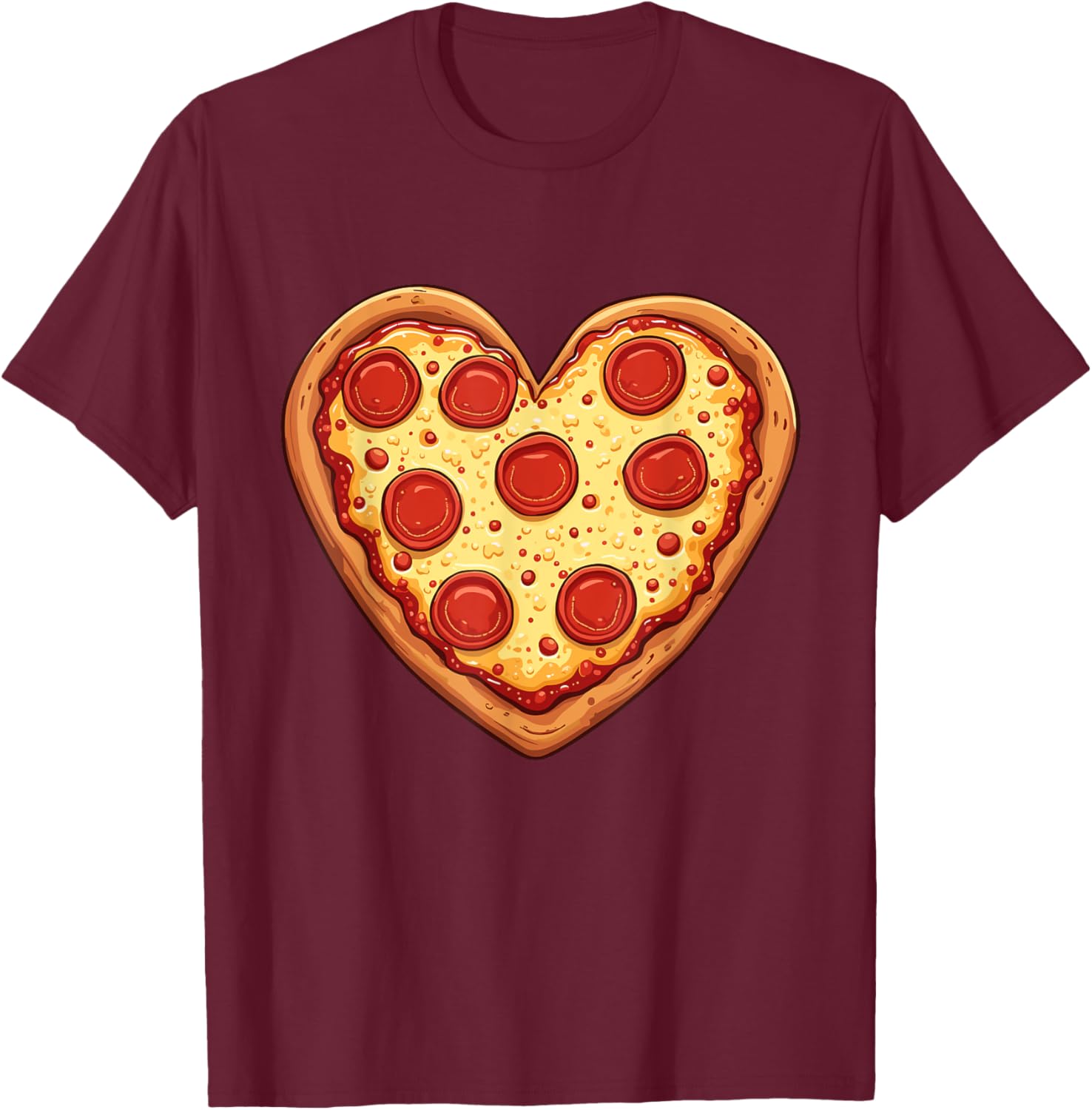 Cute Heart-Shaped Pizza Valentine's Day T-Shirt for Pizza Lovers - 19