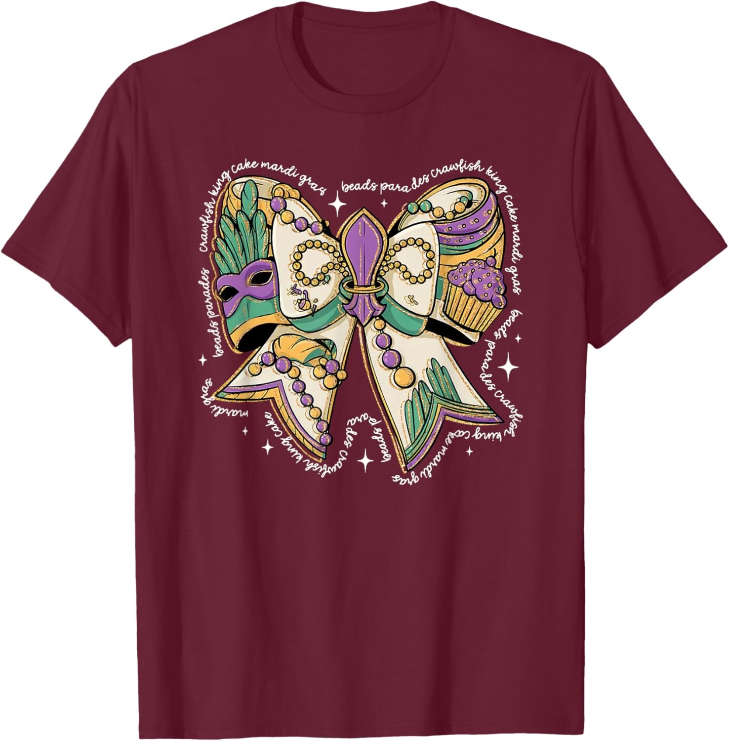 Coquette Bow Mardi Gras T-Shirt for Men and Women - Fun Festival Wear - 2