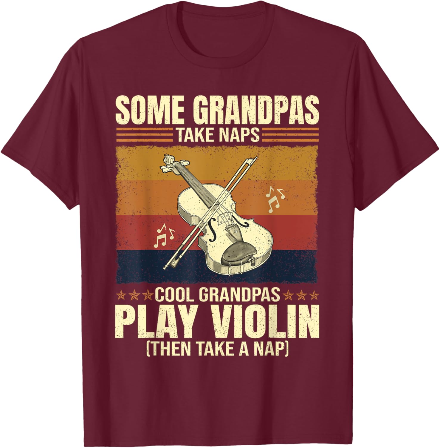 Cool Grandpas Play Violin T-Shirt for Music-Loving Grandfathers - 4