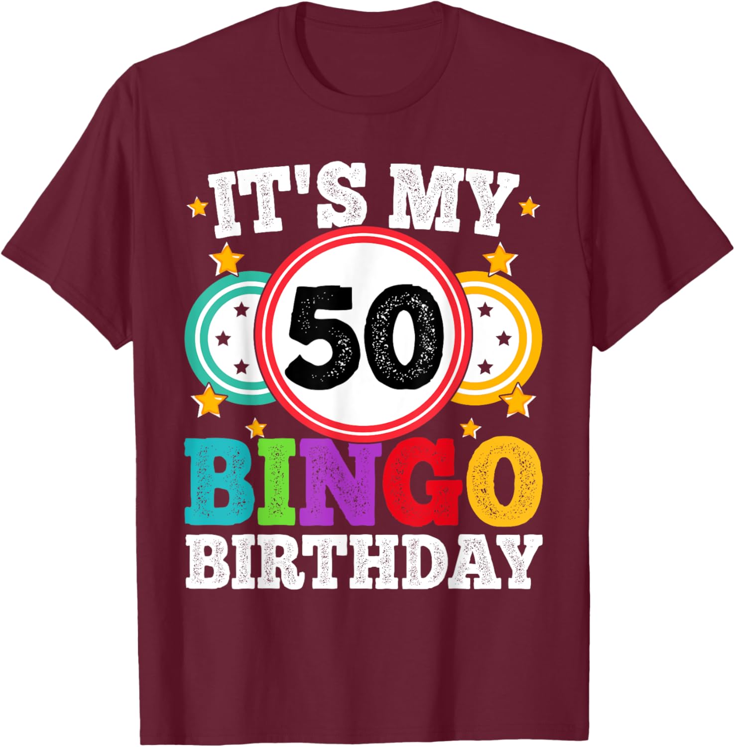 Funny 50th Birthday Bingo T-Shirt for Men and Women Gift Idea - 19