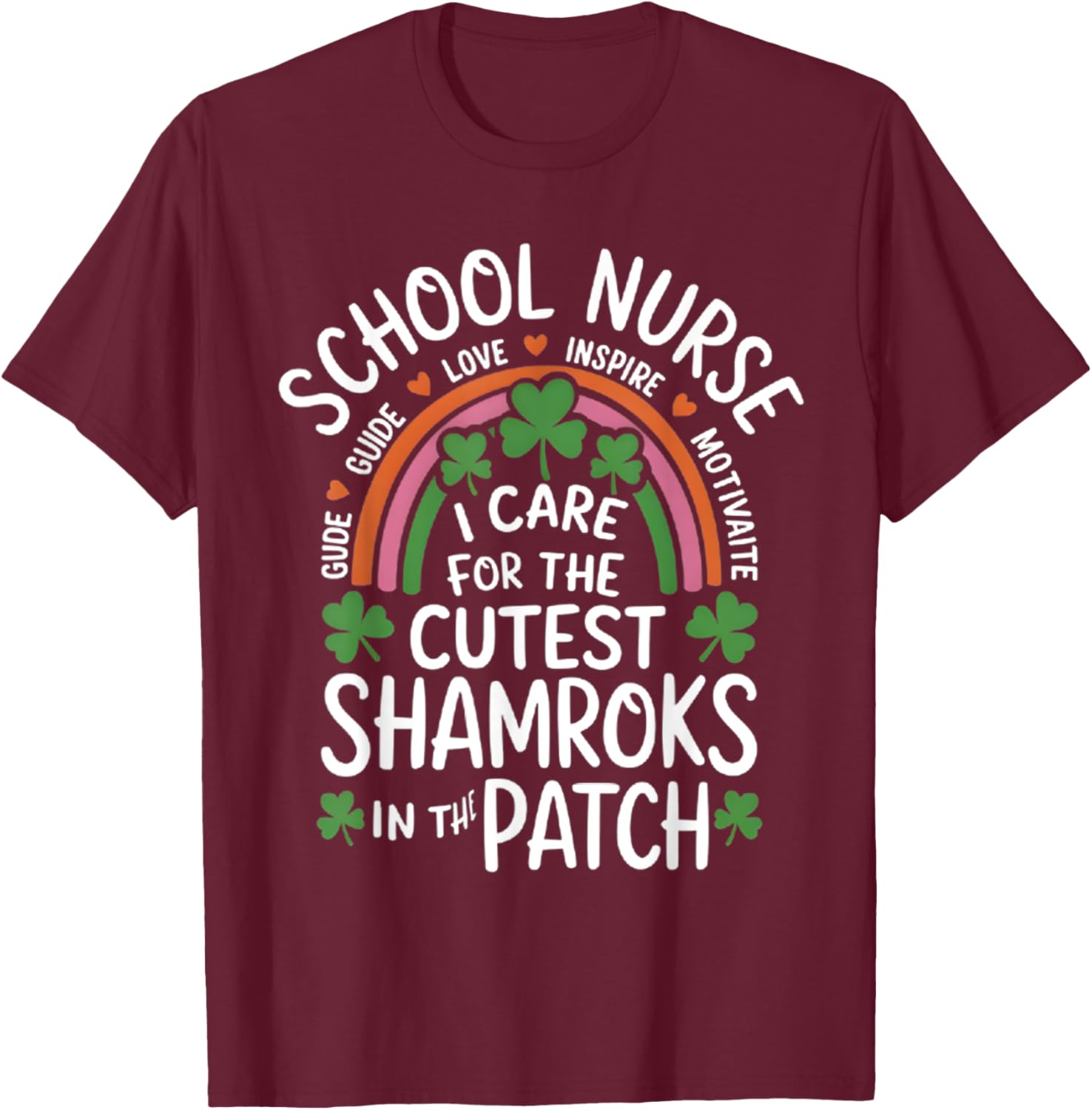Cute St Patricks Day School Nurse T-Shirt I Care For Shamrocks - 3