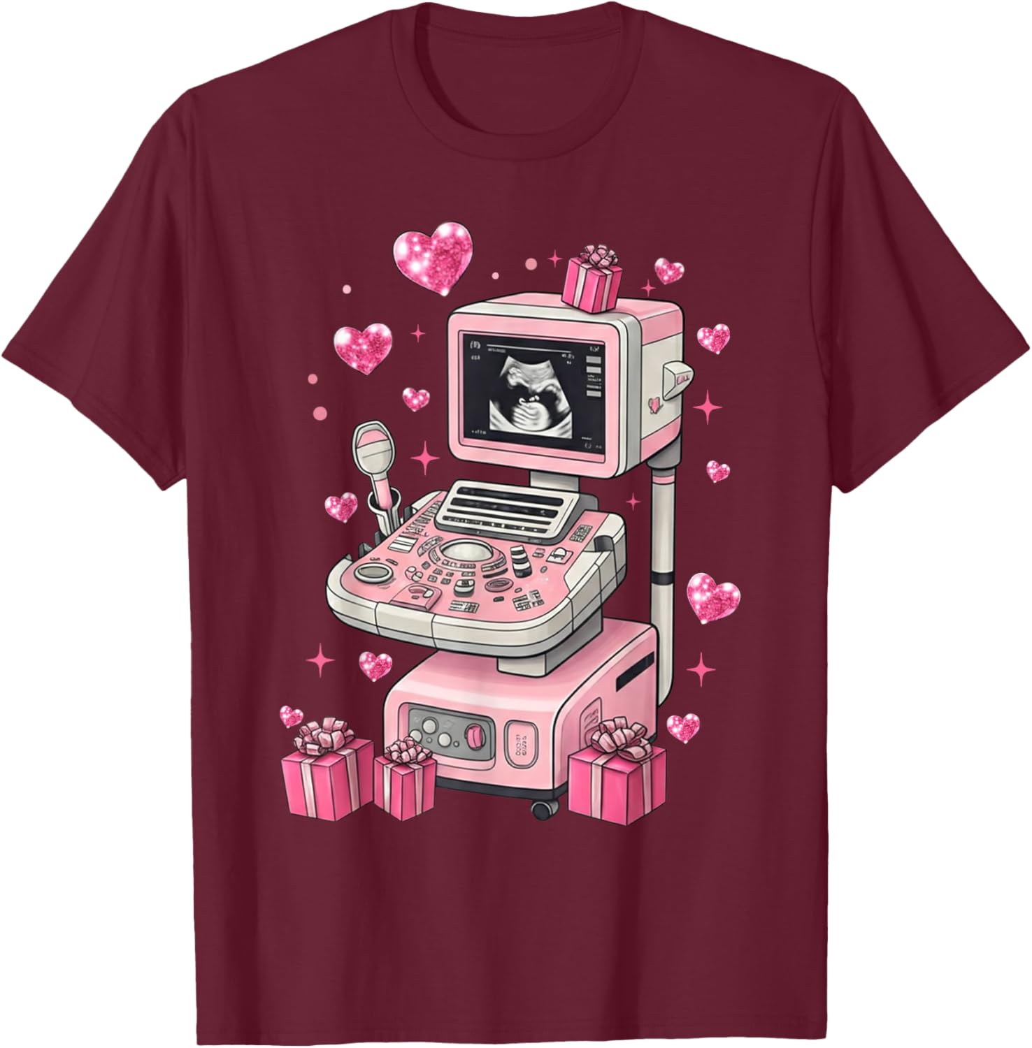 Coquette Bow Sonographer Valentine T-Shirt for Ultrasound Techs - 5