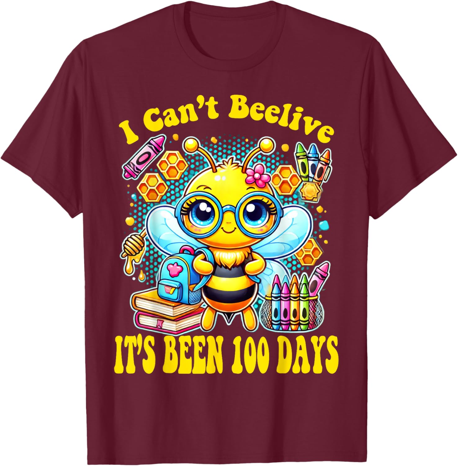 Funny Bee 100 Days of School T-Shirt for Kids - Perfect Milestone Outfit - 3