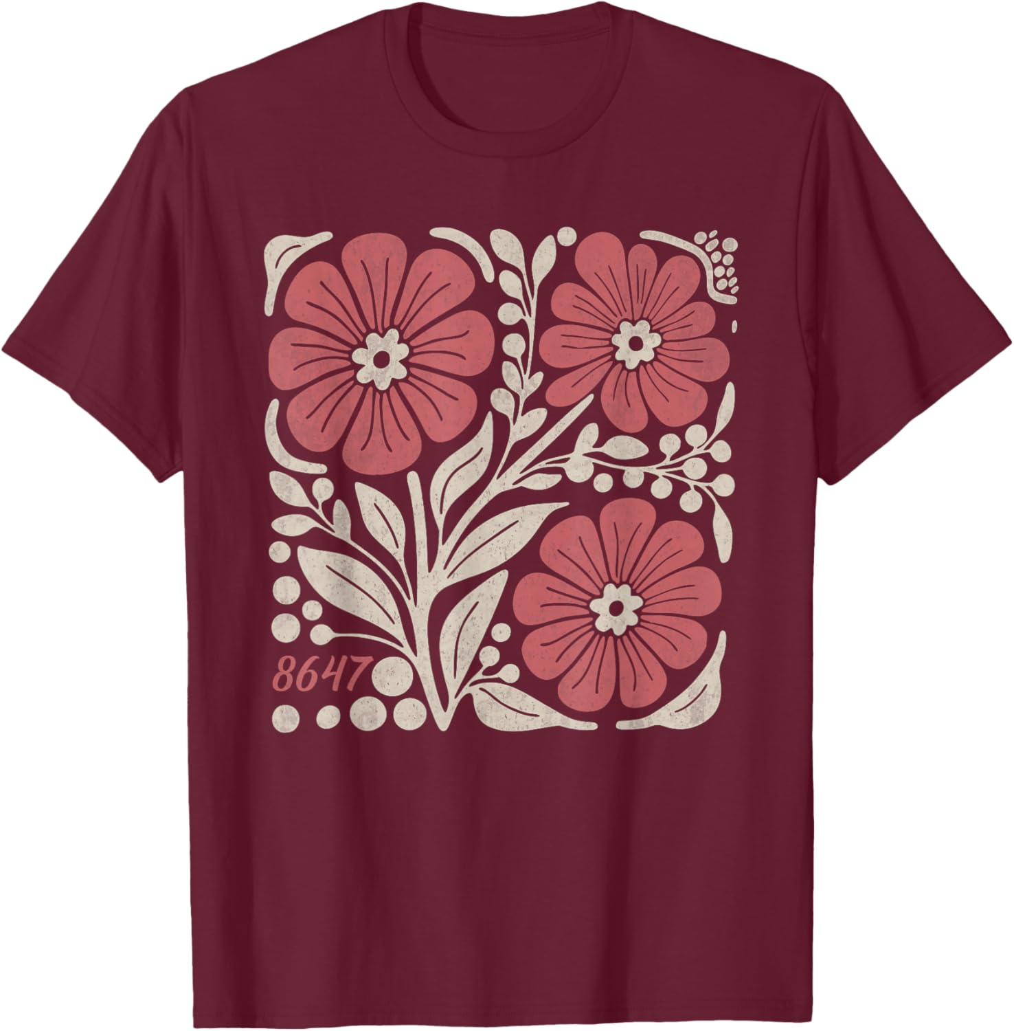 Floral Boho Anti Trump 86 47 T-Shirt for Stylish Casual Wear - 10