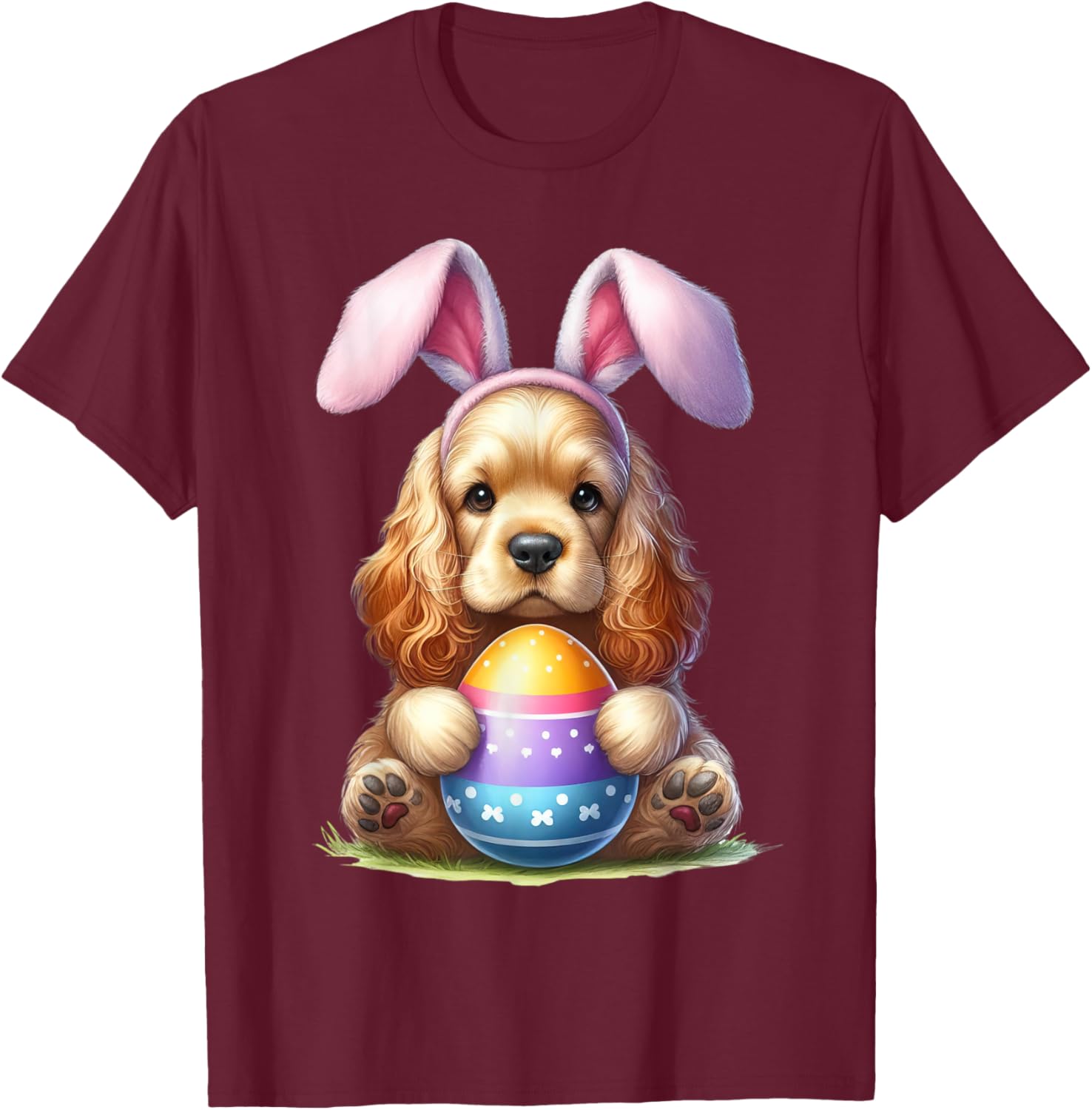 Cute Bunny Cocker Spaniel Easter T-Shirt for Men and Women Celebrating Spring - 17