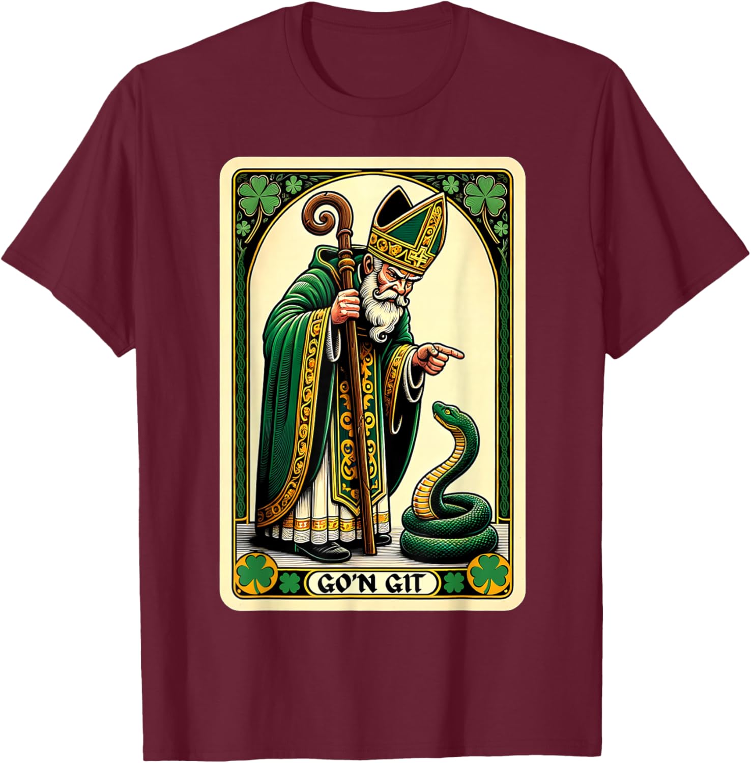 Funny St Patricks Day Tarot Card Go'n Git T-Shirt for Festive Fun - 7