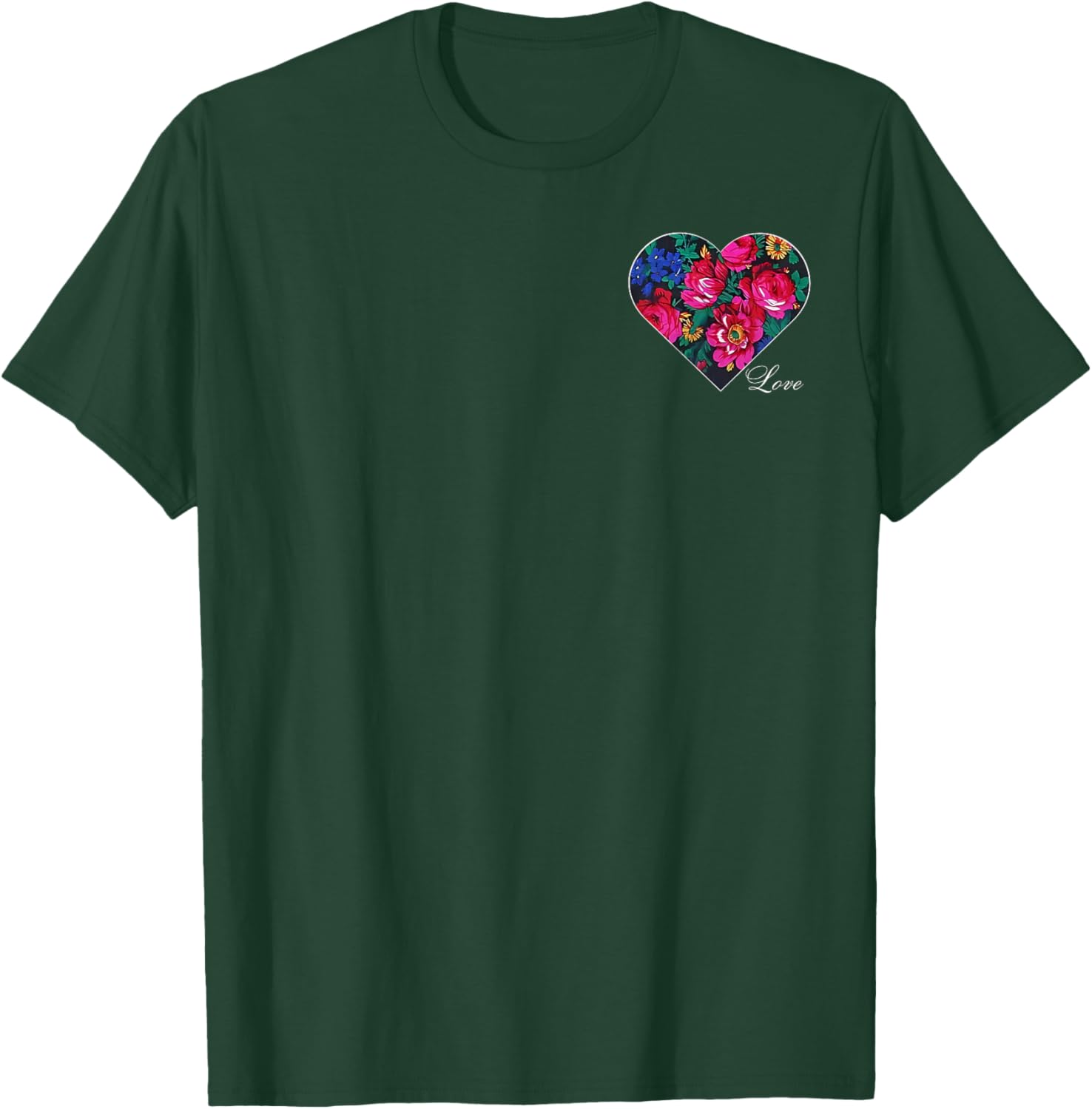 Floral Heart Love T-Shirt for Native American Women - Masani Scarf Design - 8