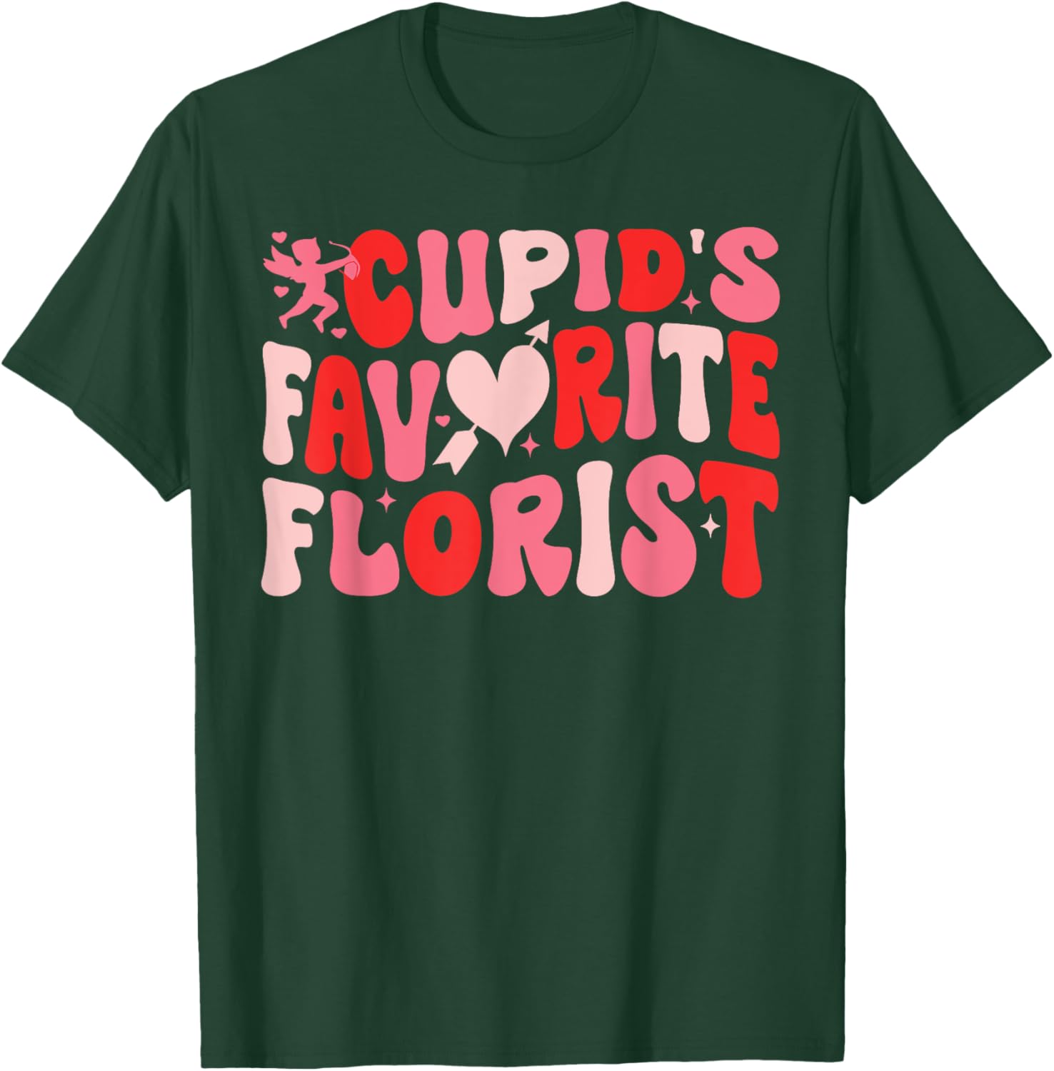 Cupid's Favorite Florist Retro Valentine's Day T-Shirt for Lovebirds - 9