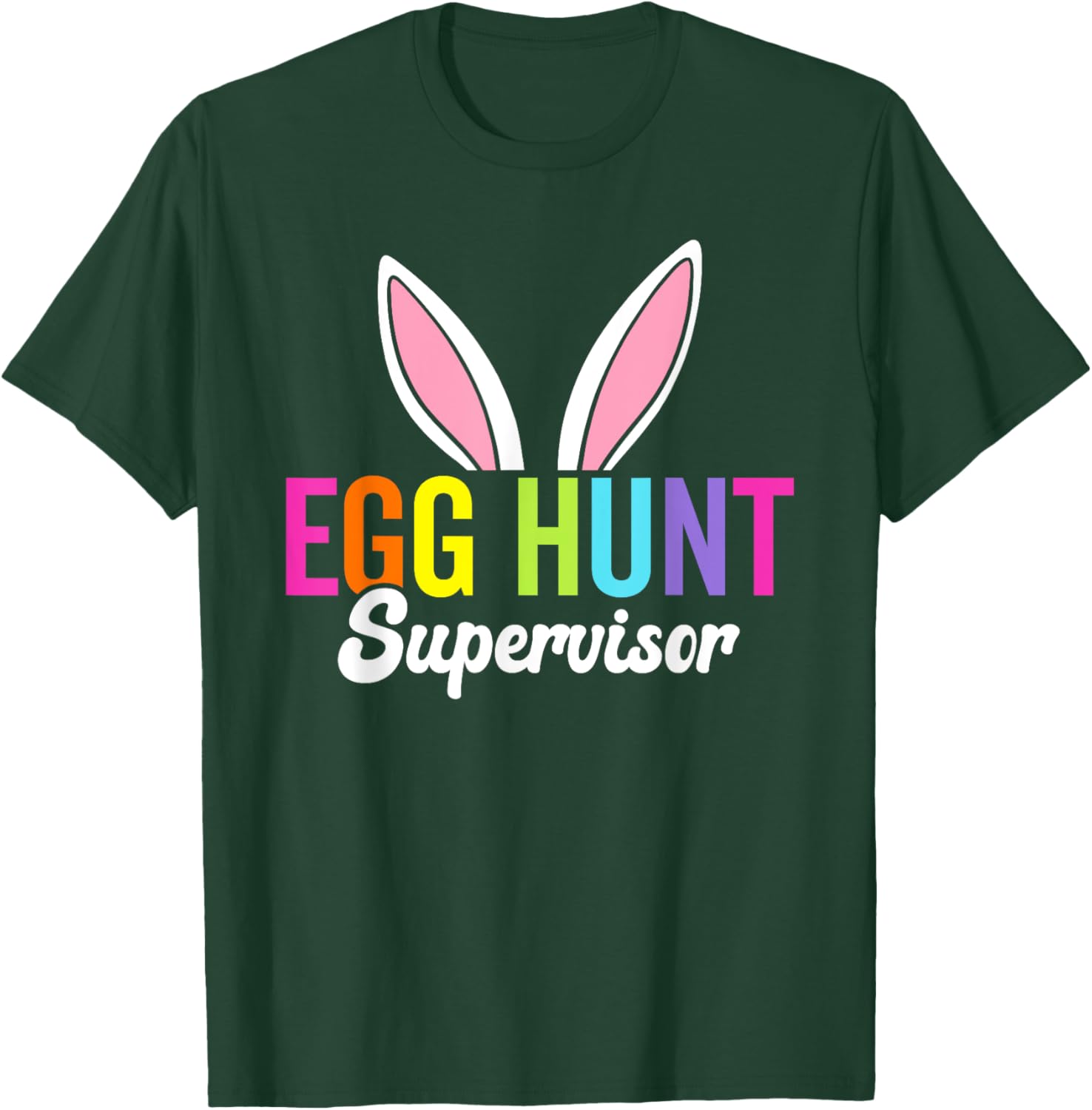 Egg Hunt Supervisor T-Shirt with Matching Easter Rabbit Ears Design - 3