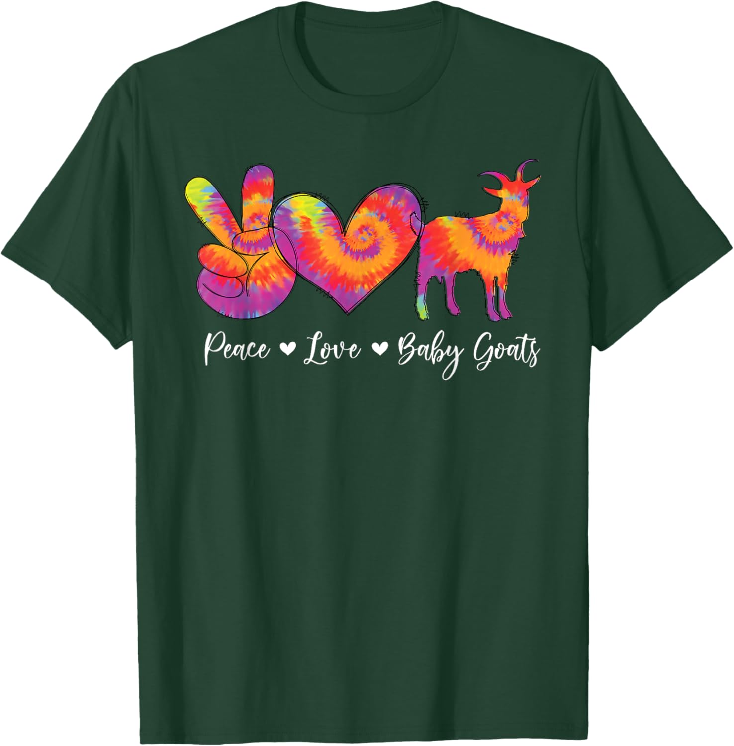 Cute Goat Lover Tie Dye Baby Goats T-Shirt for Farmers and Animal Lovers - 1