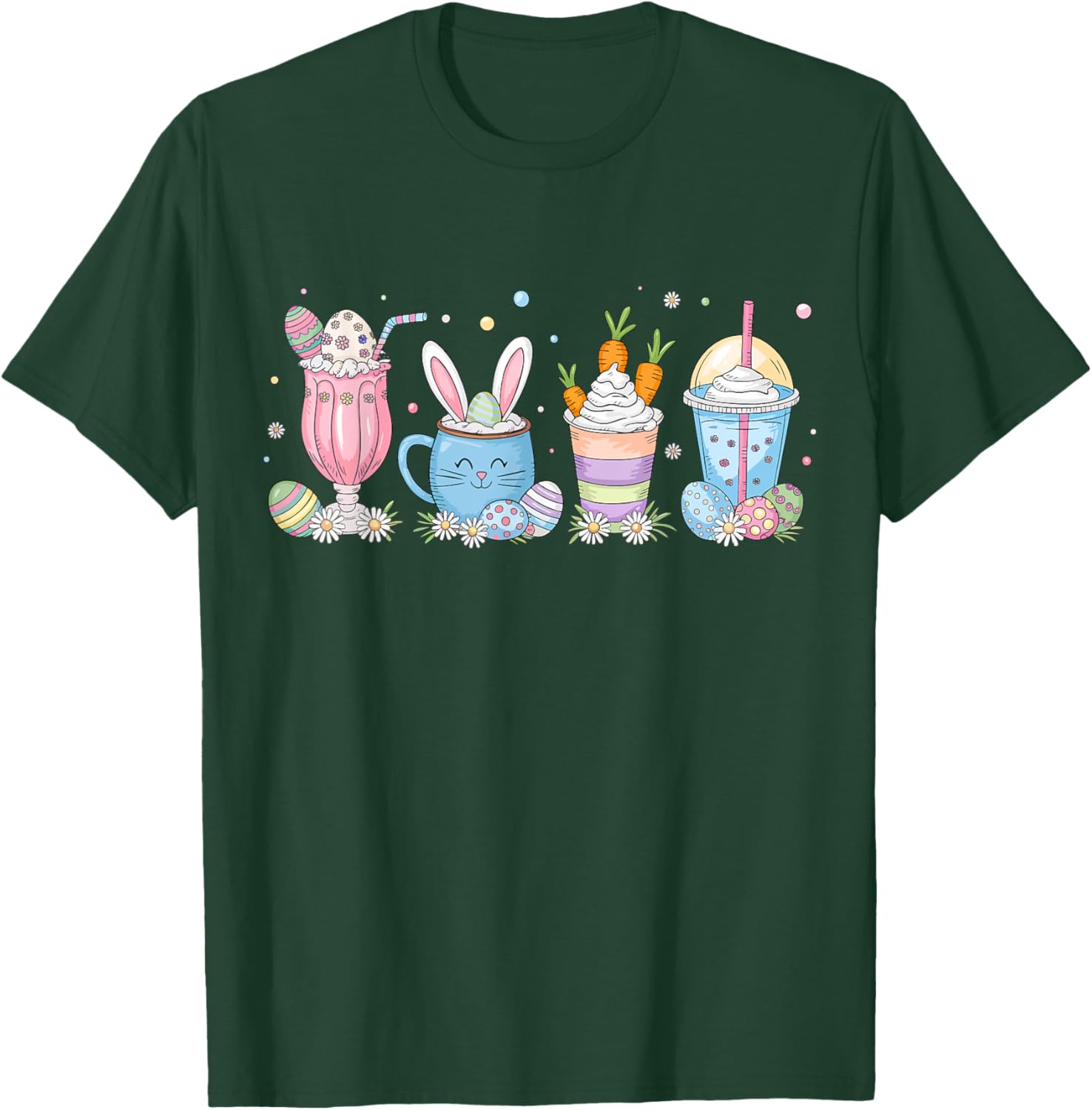 Coffee Lover T-Shirt for Women | Cute Latte Iced Cream Design for Easter - 12