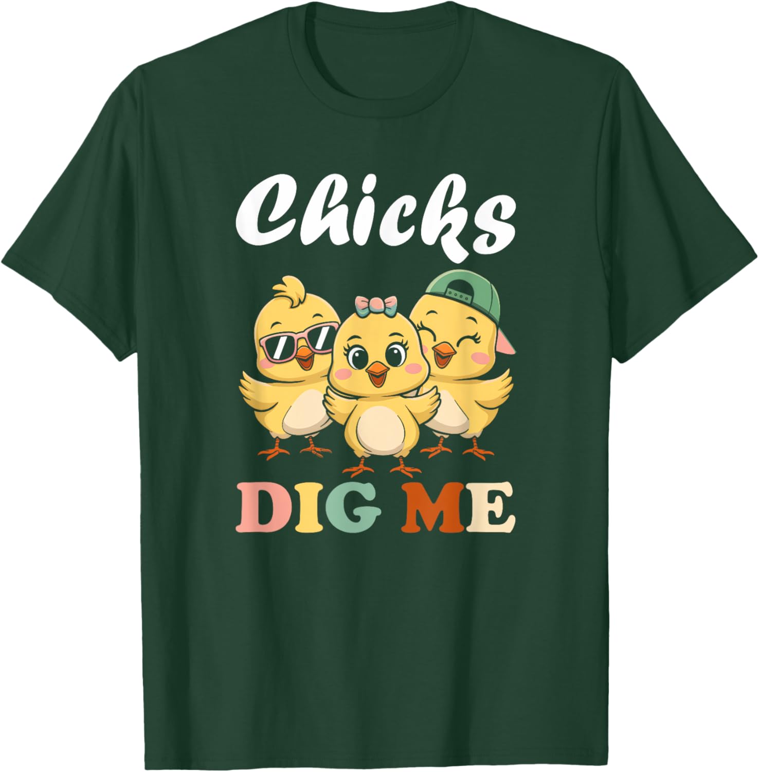 Chicks Dig Me Funny Easter T-Shirt for Toddler Boys and Men - 25