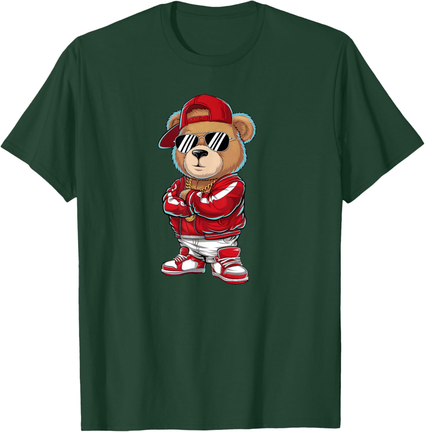Funny Hip Hop Teddy Bear 90s Graffiti Art T-Shirt for Rap Lovers - 2