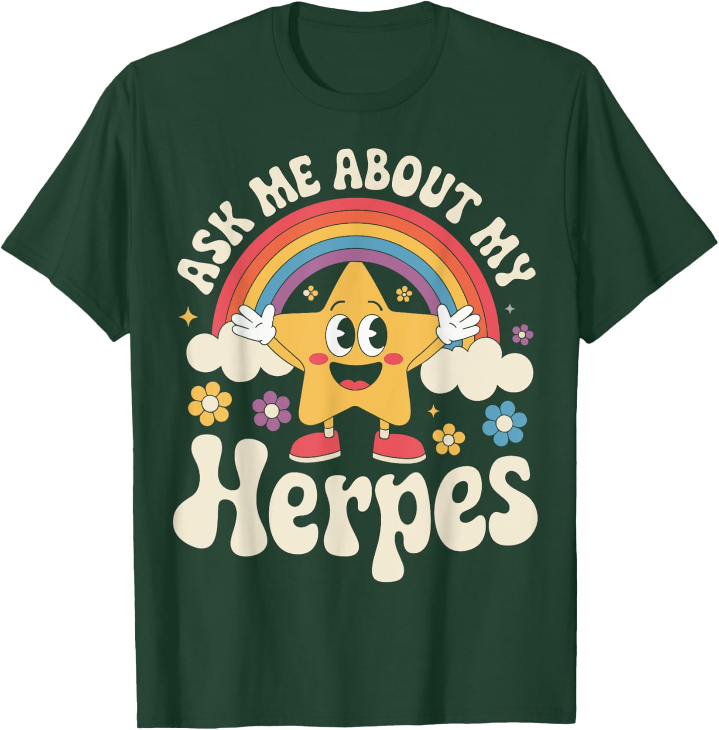 Fun Ask Me About My Herpes T-Shirt for Casual Wear and Humor Lovers - 4
