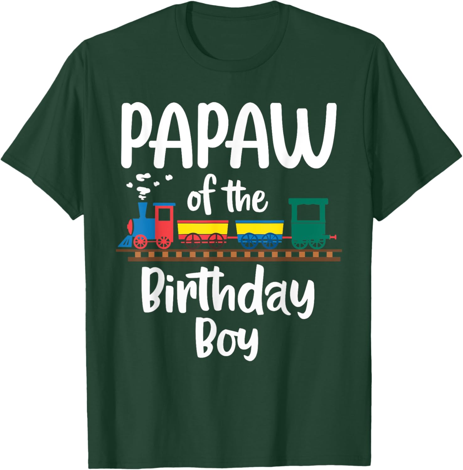Cute Papaw Birthday Boy Train Toys T-Shirt for Dad's Special Day - 5