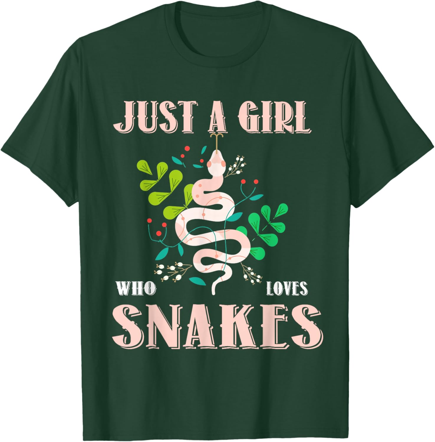 Cute Just a Girl Who Loves Snakes T-Shirt for Reptile Lovers - 22
