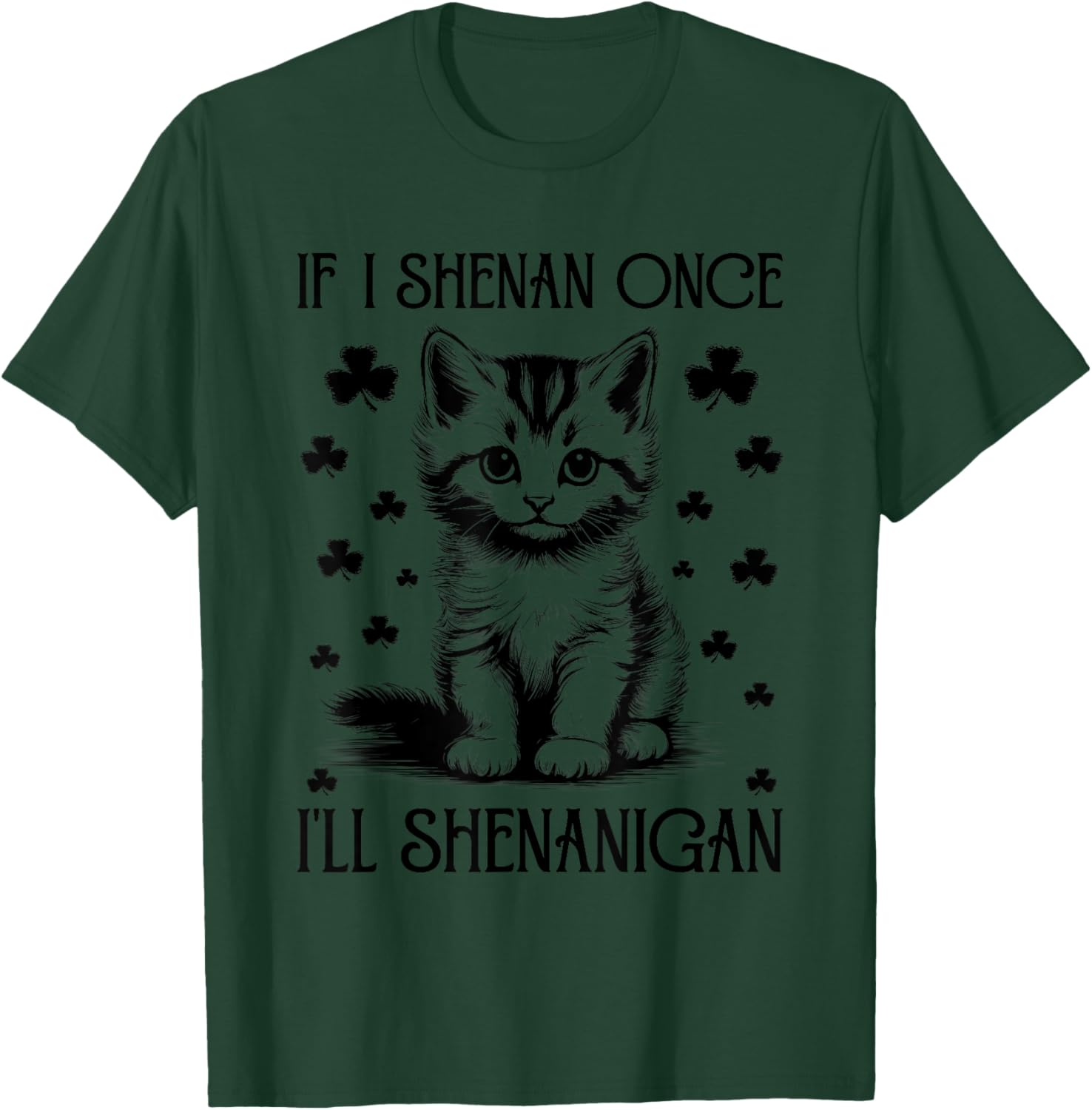 Funny St Patrick's Day Cat T-Shirt for Men and Women - Shenanigan Fun - 3