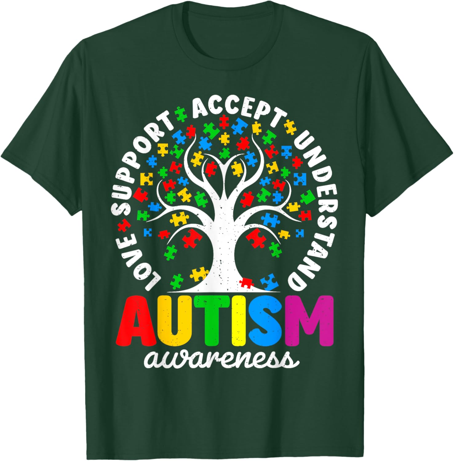 Funny Tree of Life Autism Awareness T-Shirt for Supporters - 13