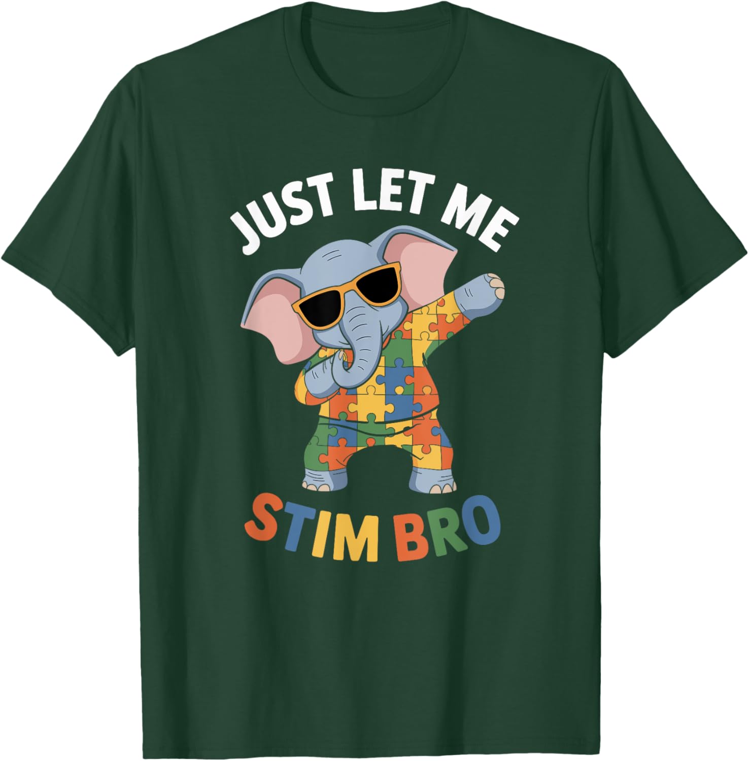 Funny Elephant Autism Awareness Just Let Me Stim Bro T-Shirt for Boys - 20