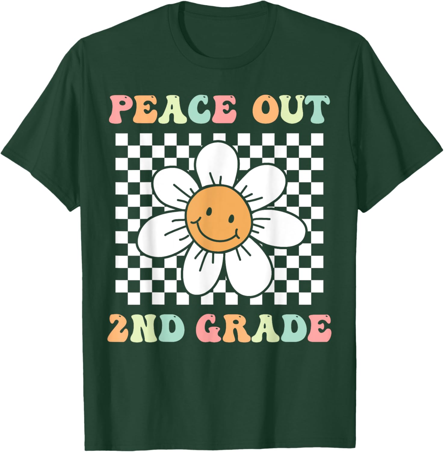 Cute Groovy Peace Out Second Grade Last Day T-Shirt for Kids - 7