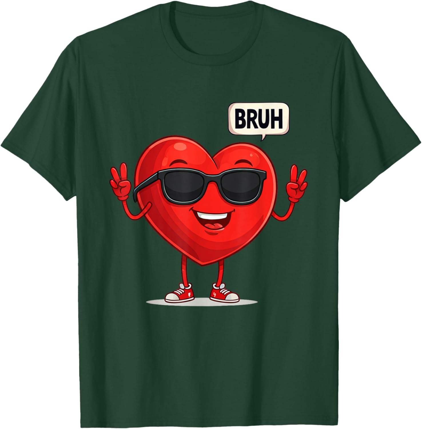 BRUH Valentine's Day Heart Humor Meme Graphic T-Shirt for Men and Women - 16