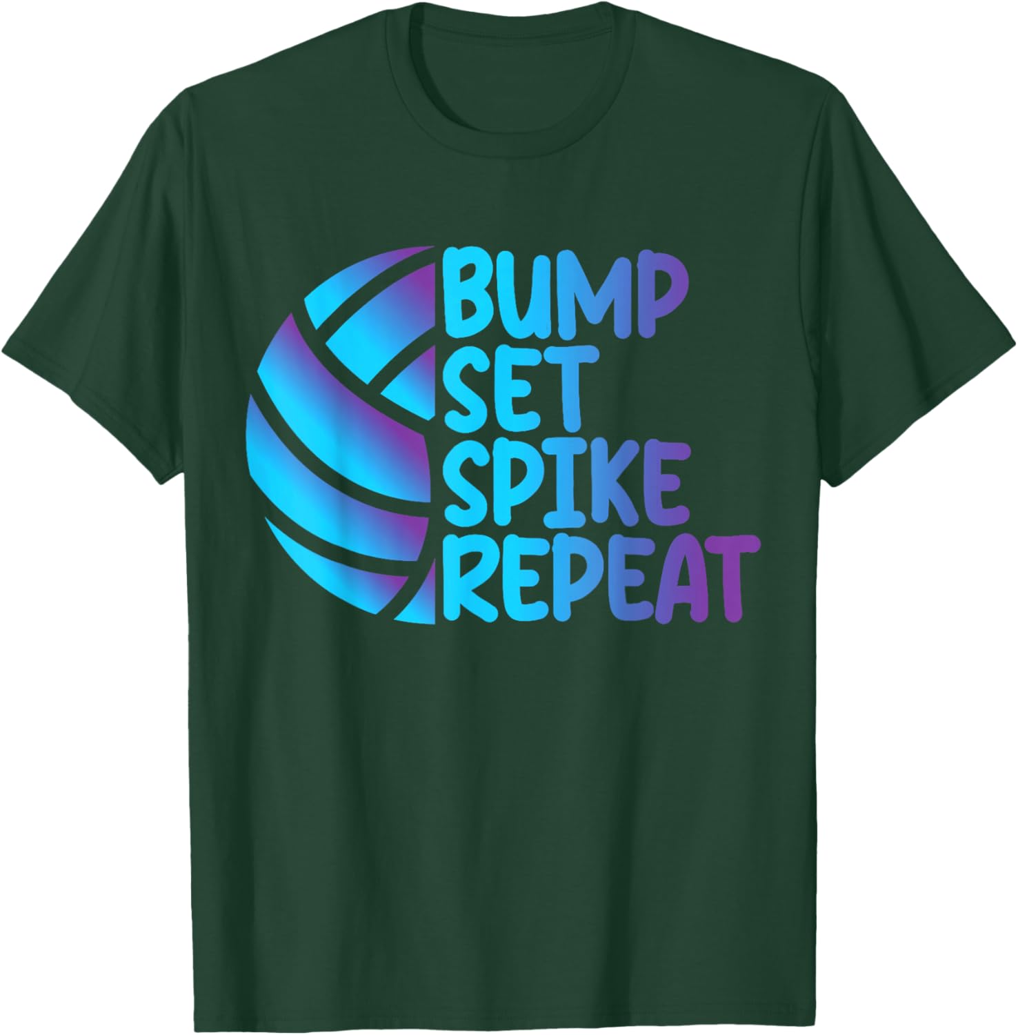 Funny Cool Volleyball Bump Set Spike Repeat T-Shirt for Sports Lovers - 16